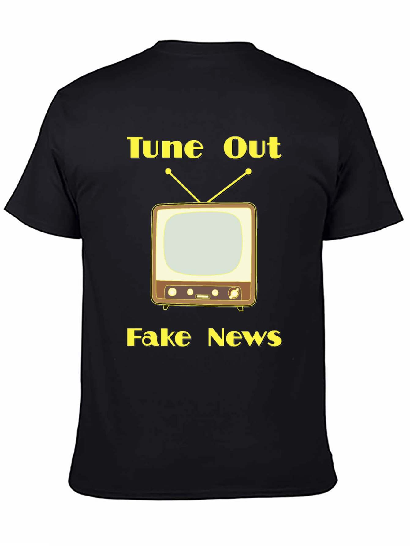 Tune Out Fake News Graphic Tee - Black