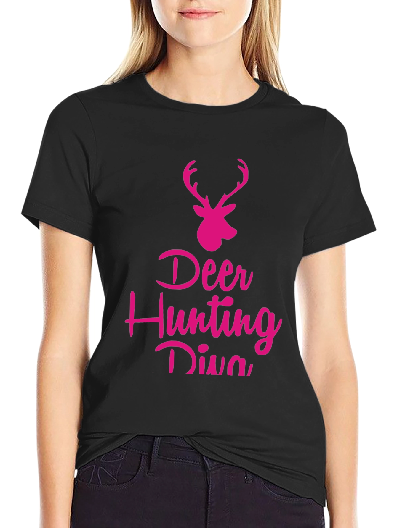 Deer Hunting Diva Black T-Shirt