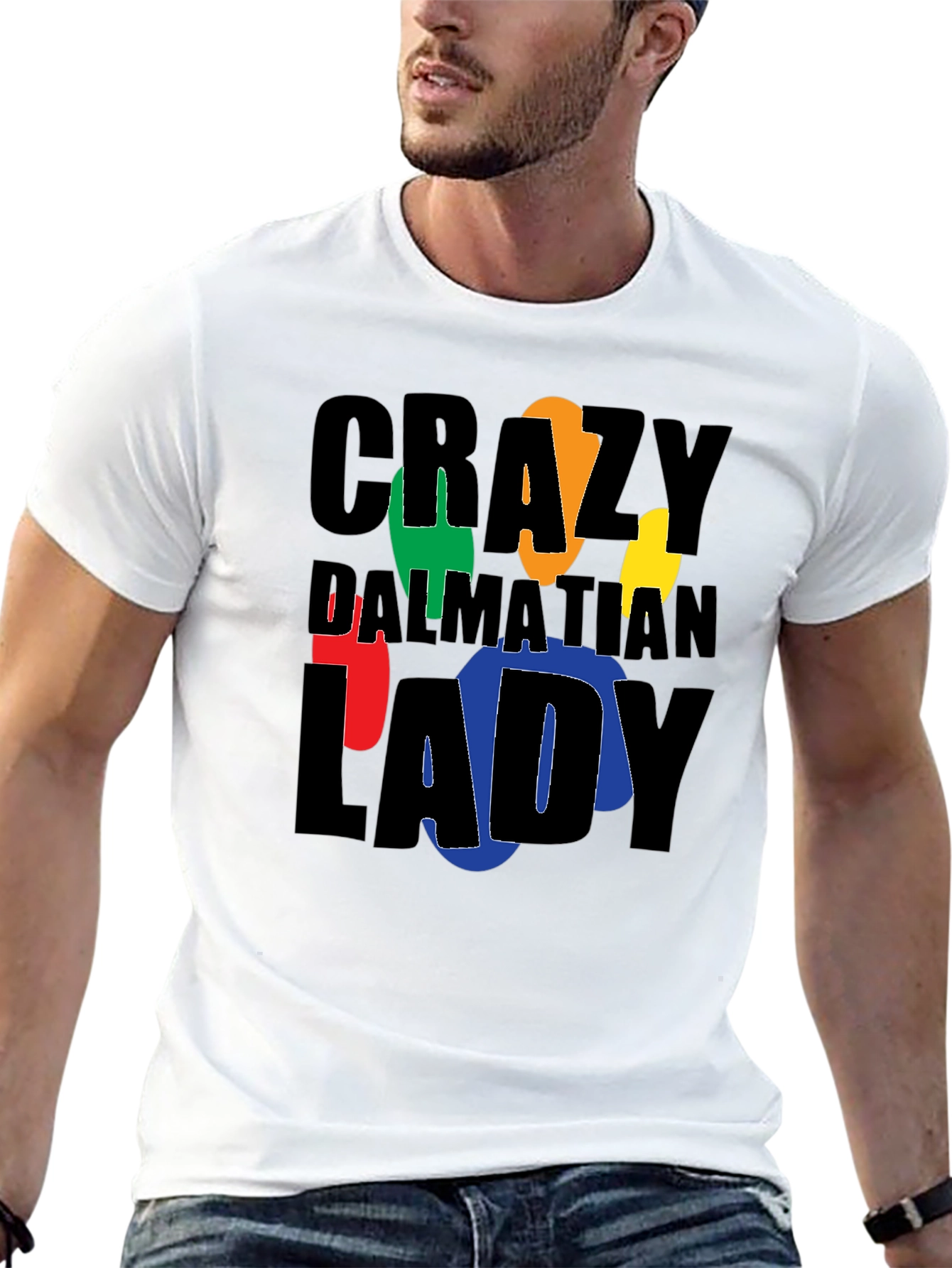 Crazy Dalmatian Lady Graphic T-Shirt