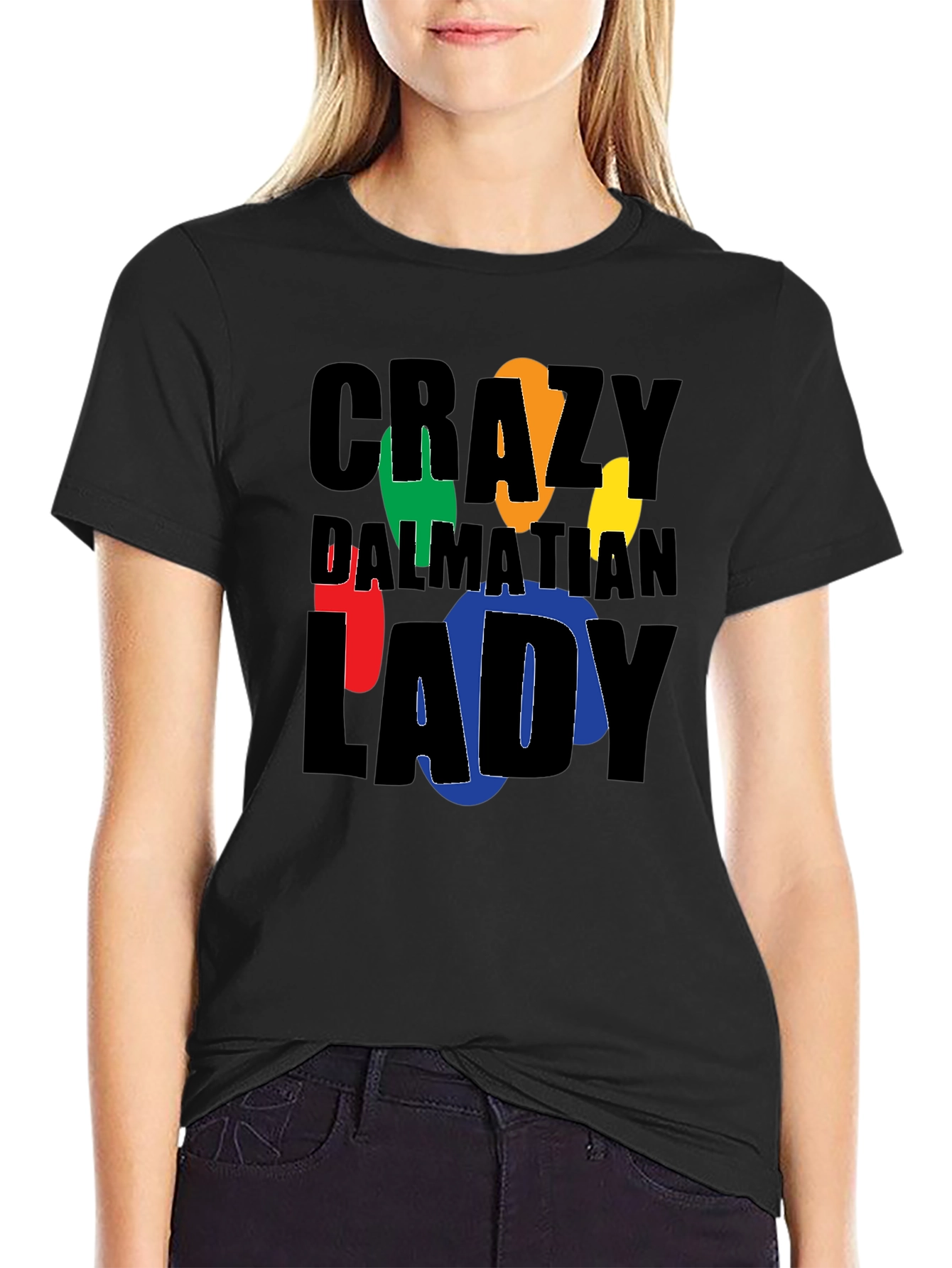 Crazy Dalmatian Lady Graphic T-Shirt