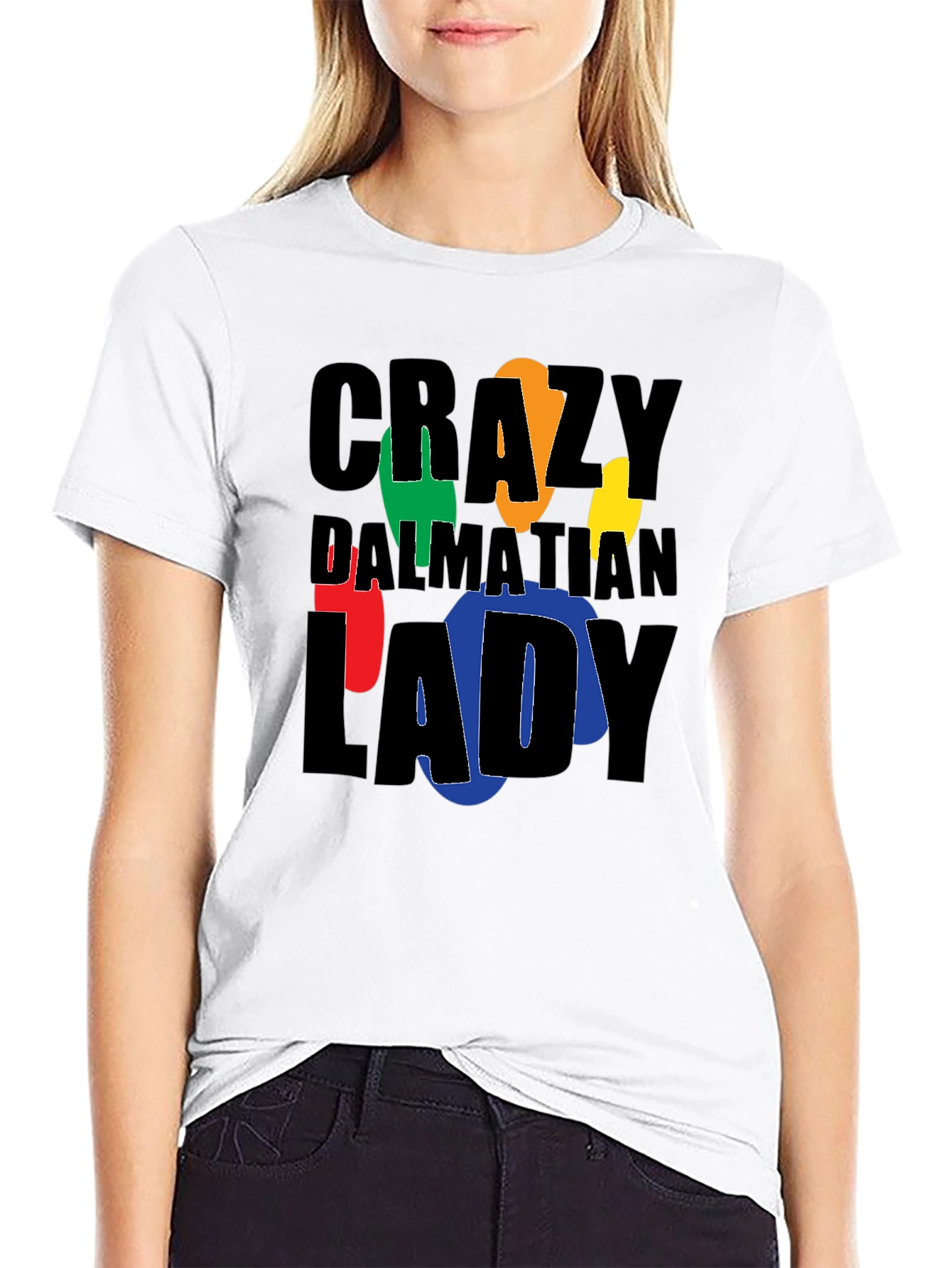 Crazy Dalmatian Lady Graphic T-Shirt