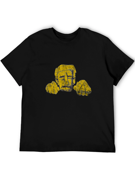 Abstract Head Graphic Black T-Shirt