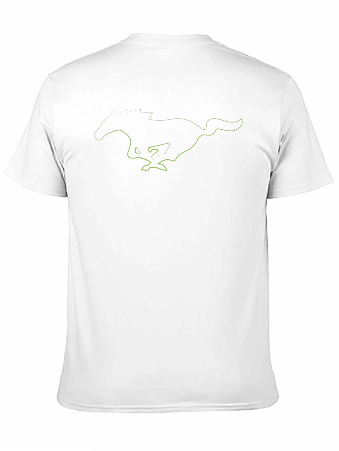 Mens Black T-Shirt with Green Mustang Graphic