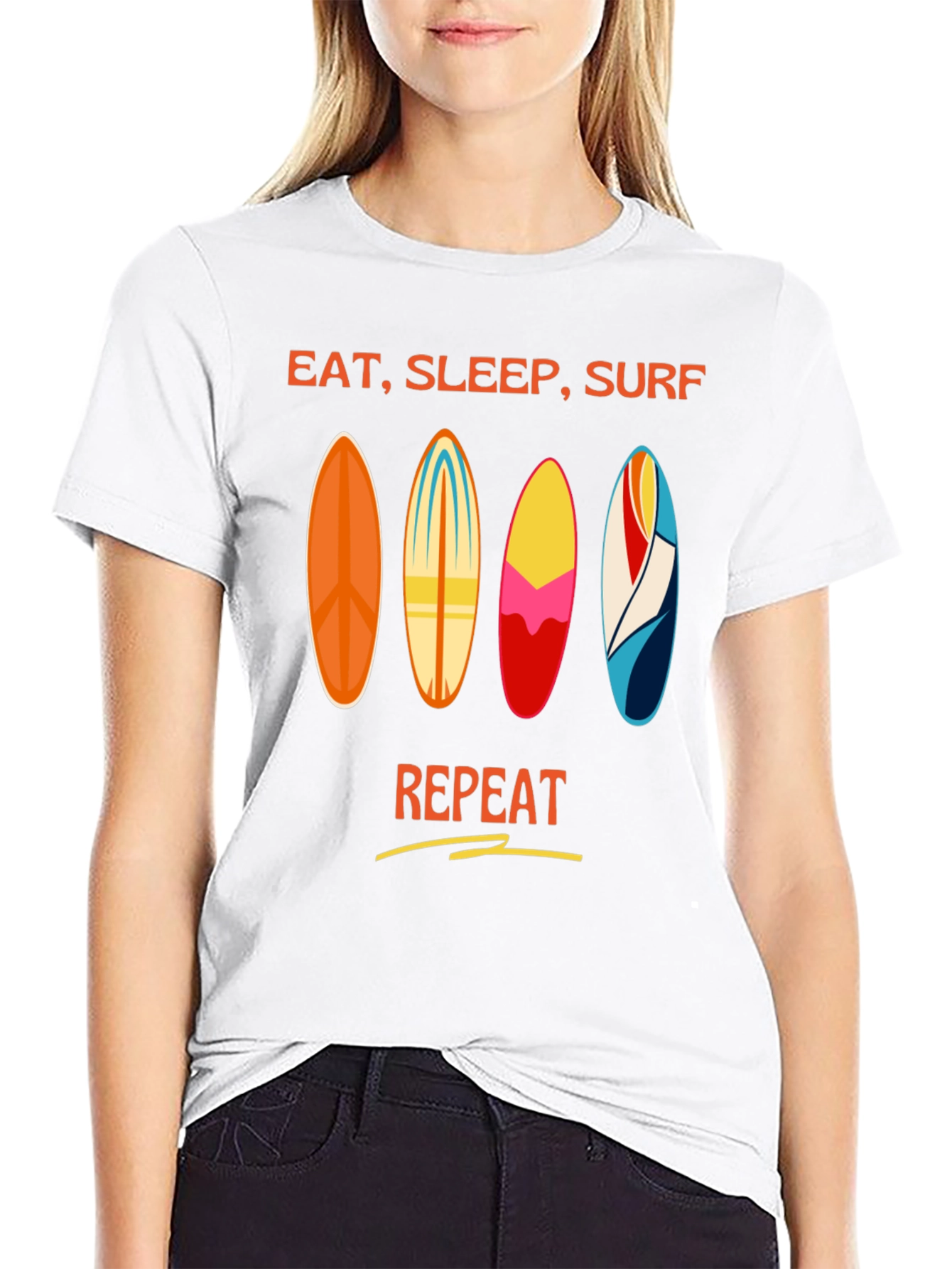 Eat Sleep Surf Repeat T-Shirt - Surfer Lifestyle Tee