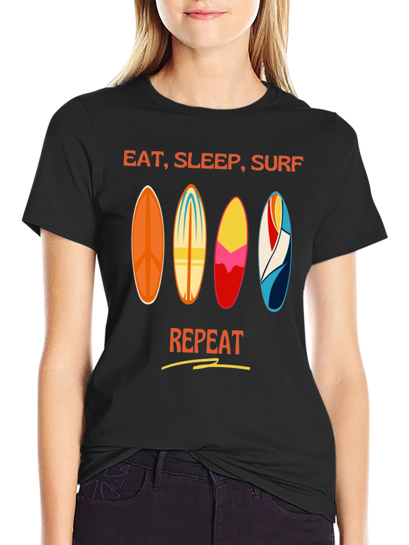 Eat Sleep Surf Repeat T-Shirt - Surfer Lifestyle Tee