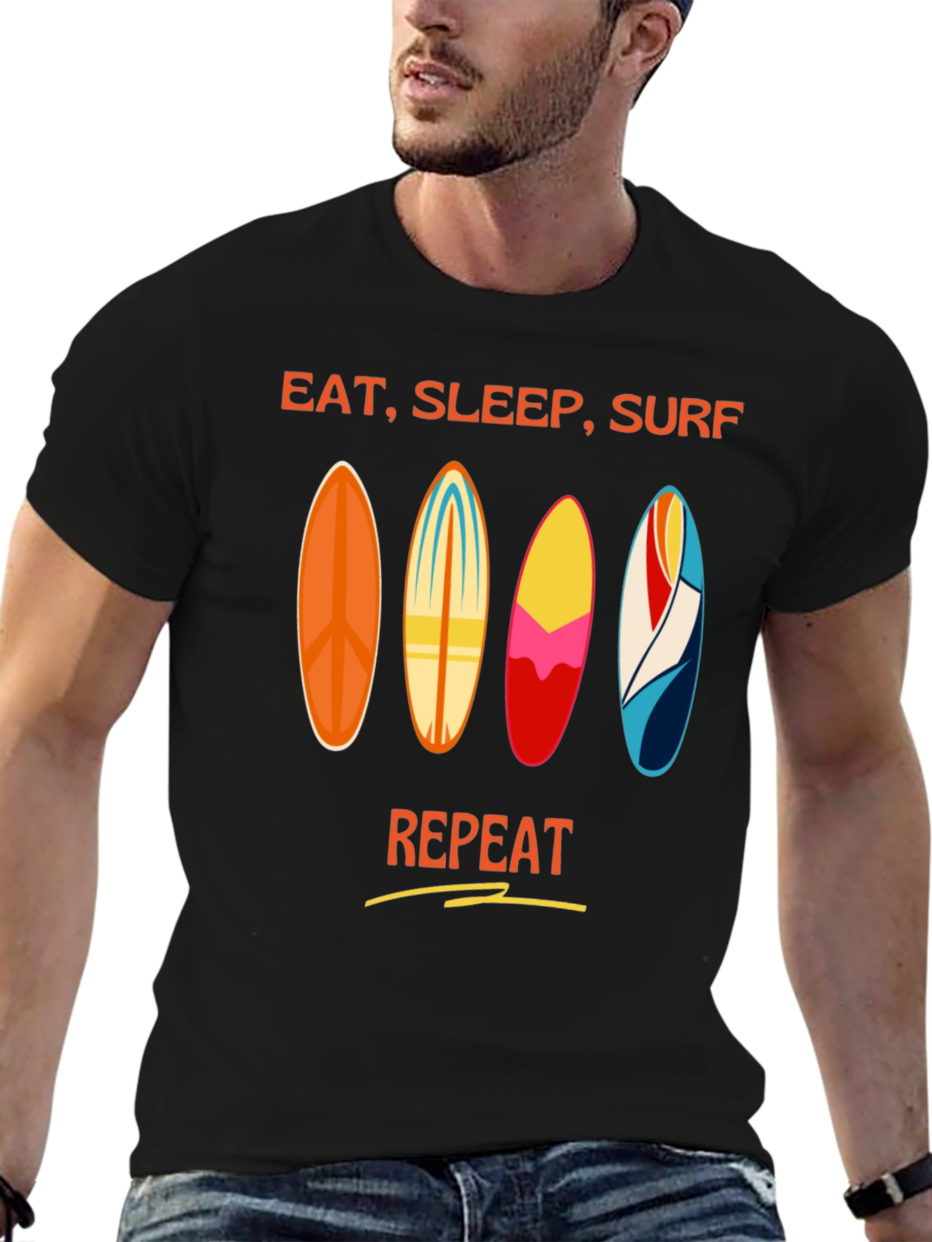 Eat Sleep Surf Repeat T-Shirt - Surfer Lifestyle Tee