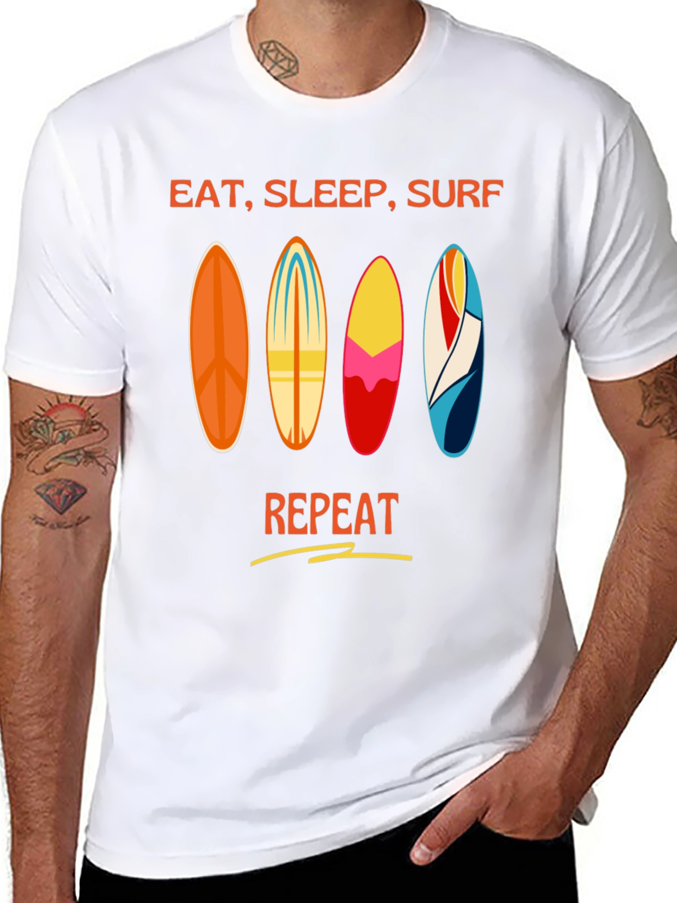 Eat Sleep Surf Repeat T-Shirt - Surfer Lifestyle Tee