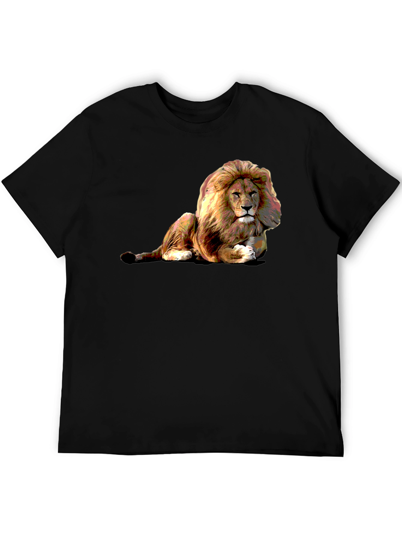 Lion Graphic Black T-Shirt - Wild Style
