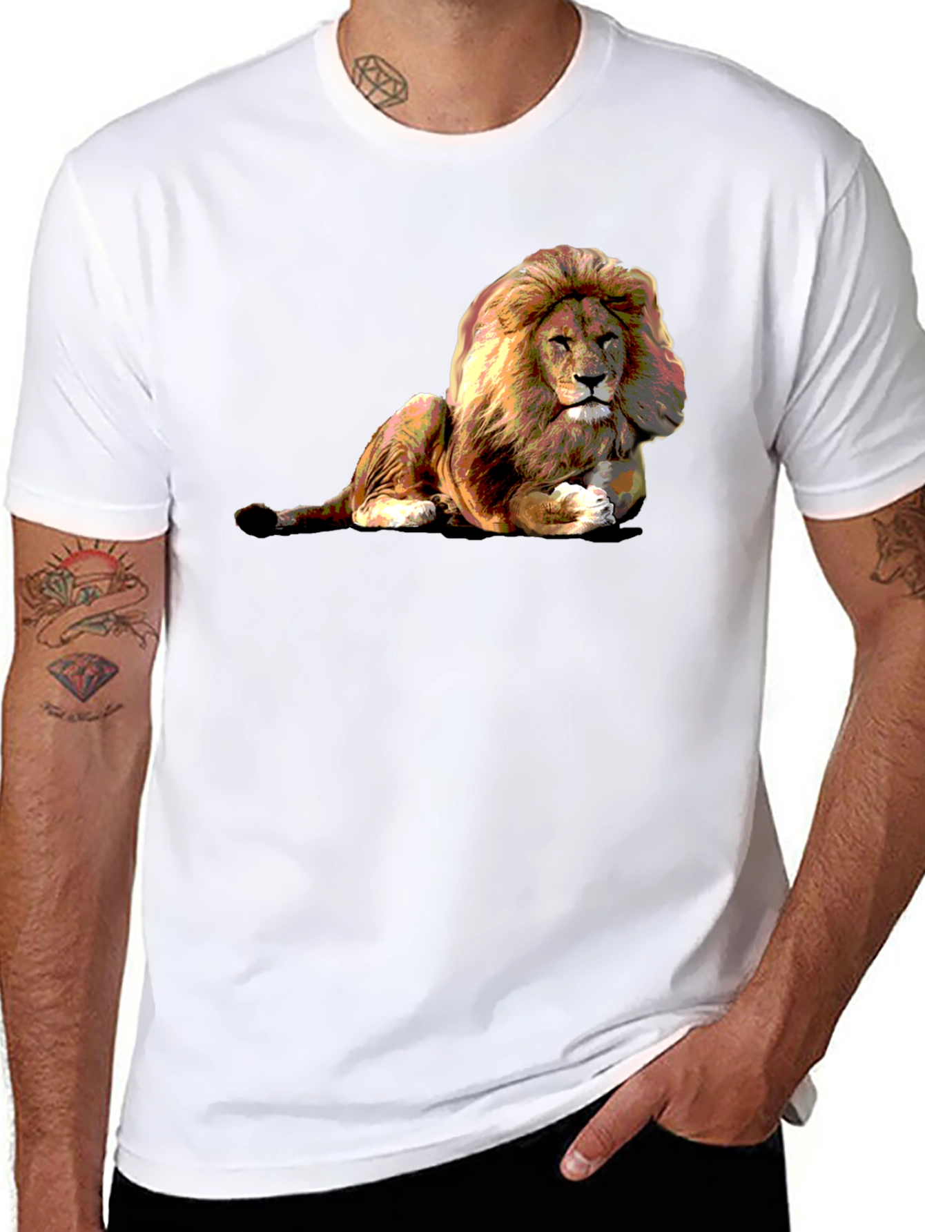 Lion Graphic Black T-Shirt - Wild Style