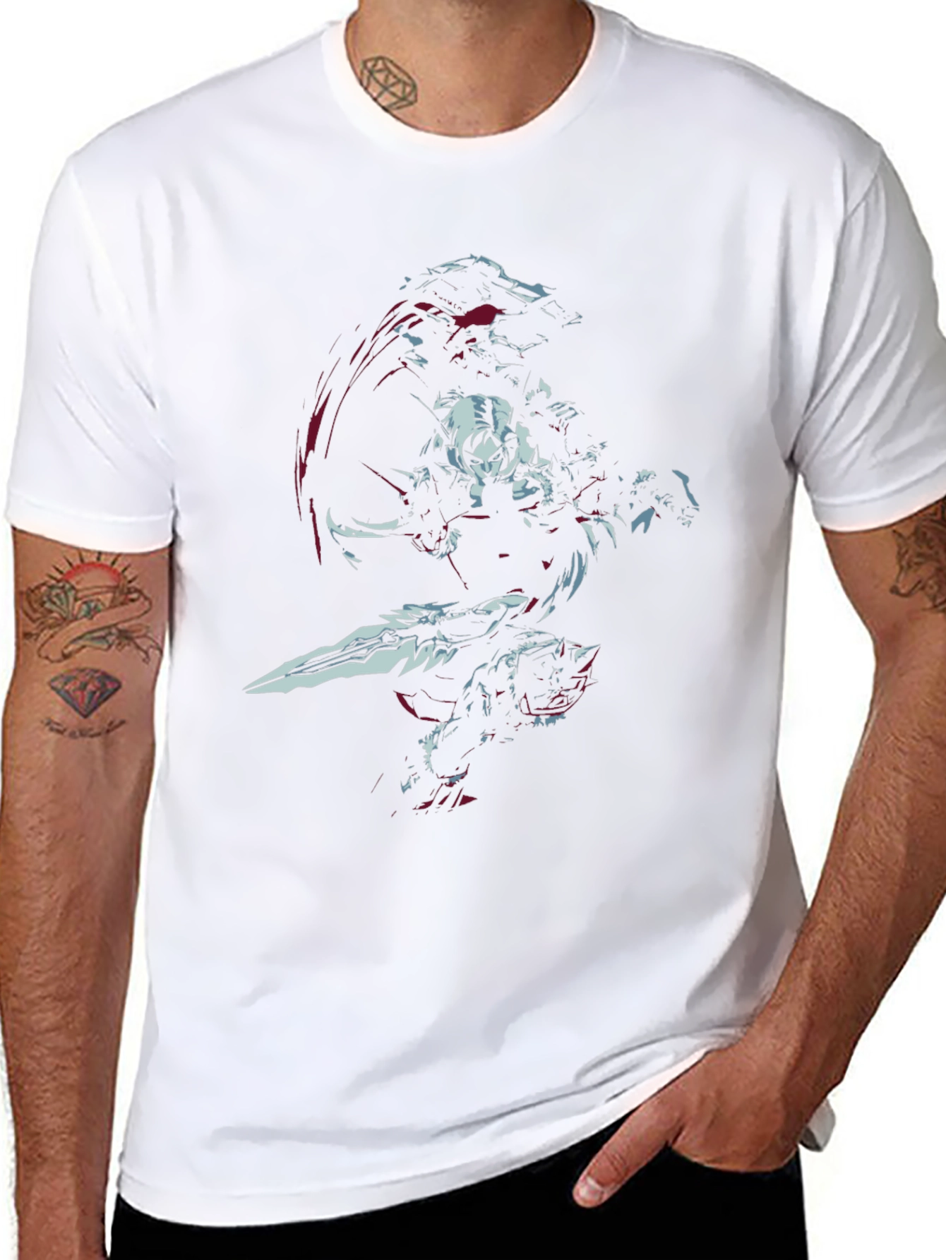 Warrior Graphic Print Black T-Shirt
