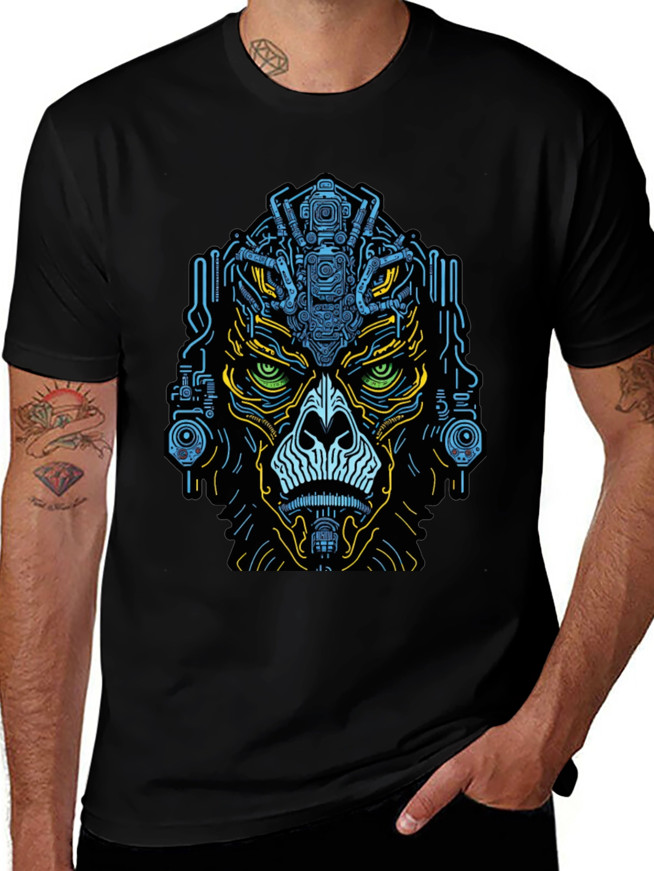 Cyber Gorilla T-Shirt - Unique Graphic Tee