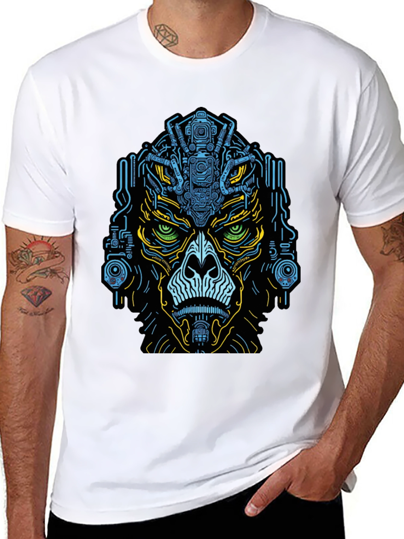 Cyber Gorilla T-Shirt - Unique Graphic Tee