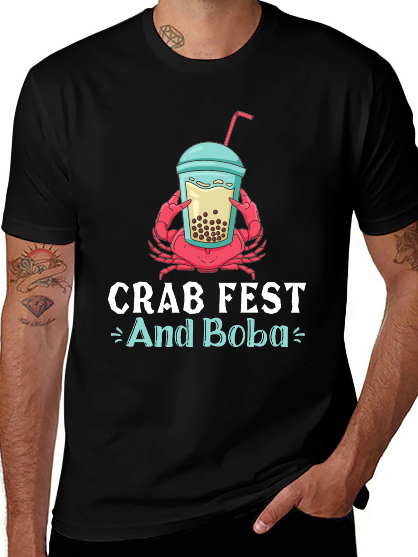 Crab Fest and Boba Graphic T-Shirt