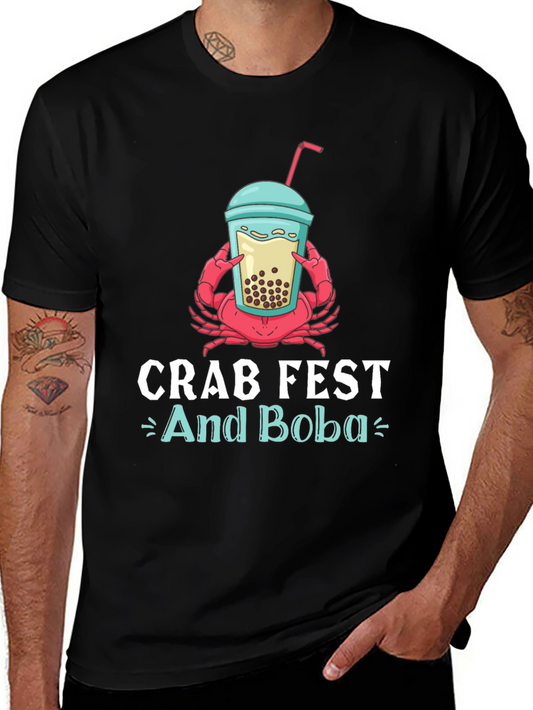 Crab Fest and Boba Graphic T-Shirt