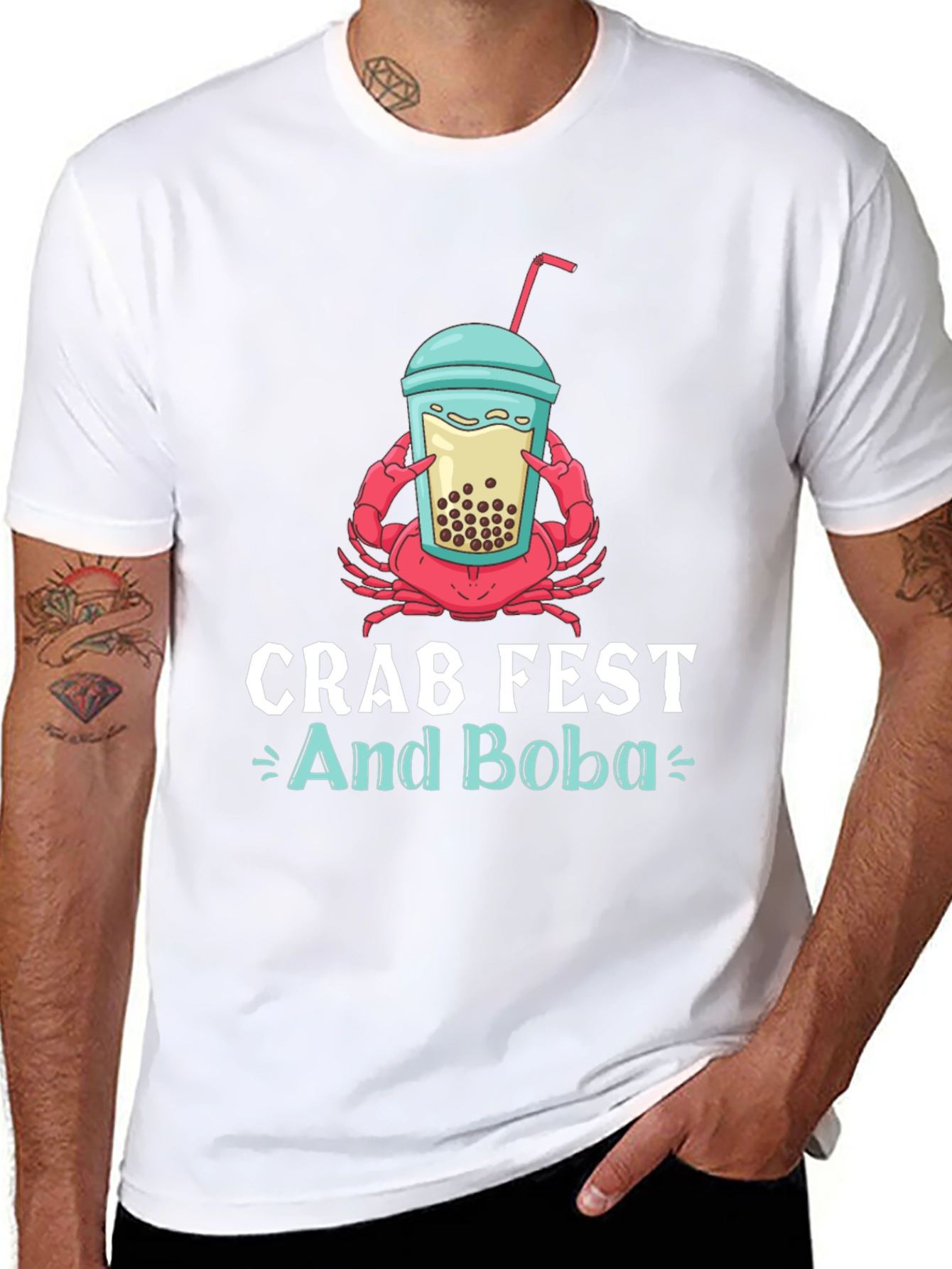 Crab Fest and Boba Graphic T-Shirt