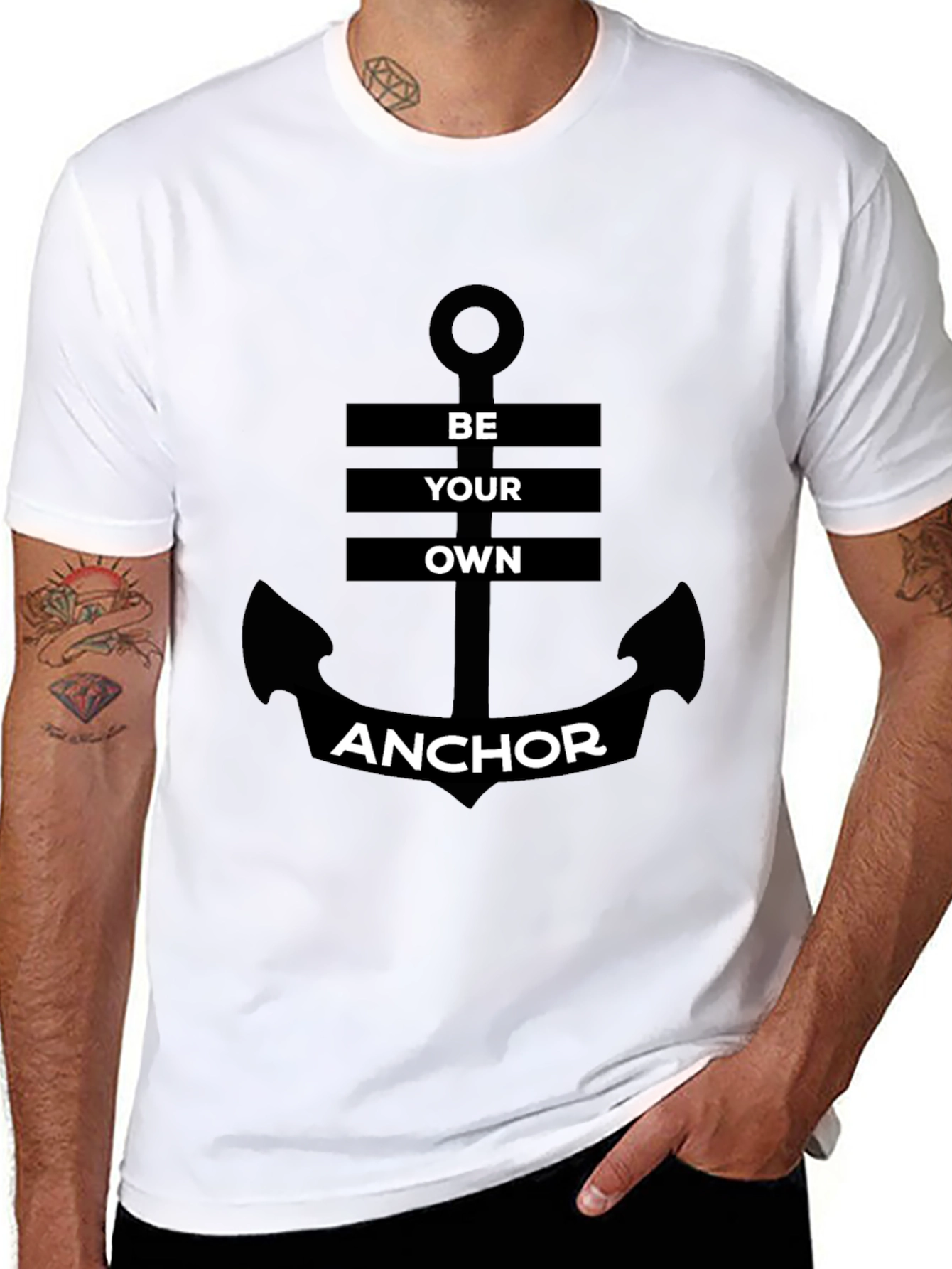 Be Your Own Anchor Black Graphic Tee