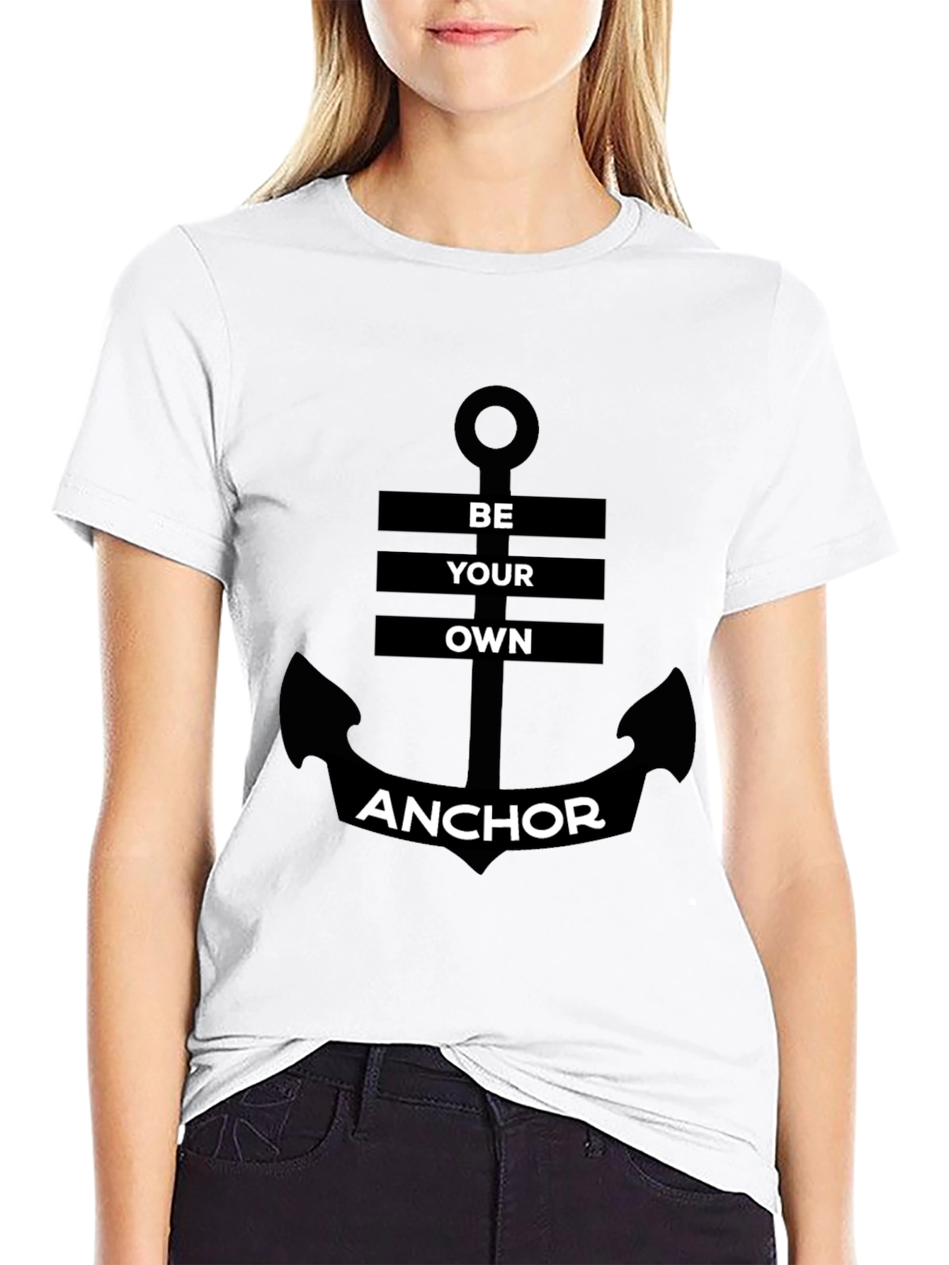 Be Your Own Anchor Black Graphic Tee