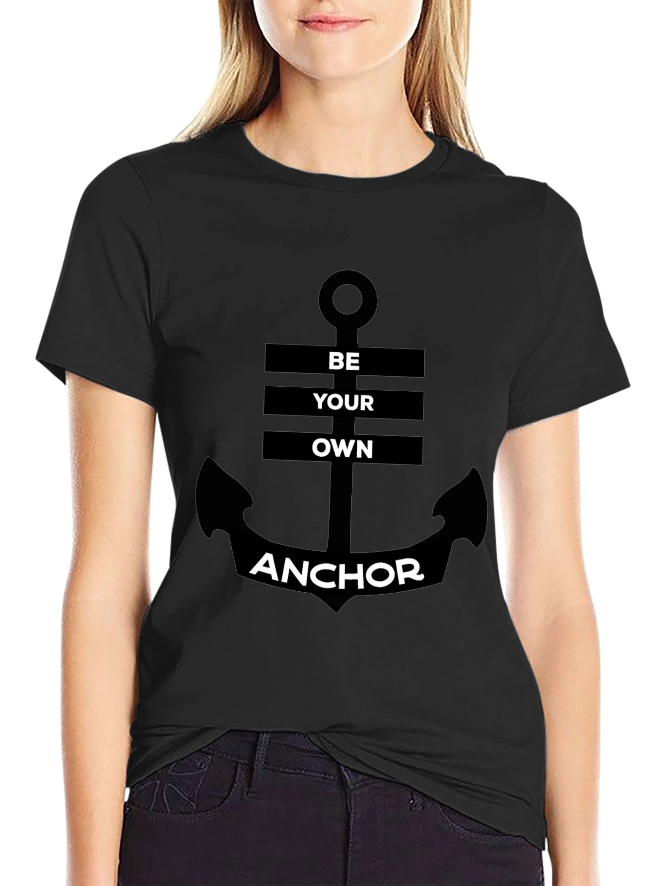 Be Your Own Anchor Black Graphic Tee
