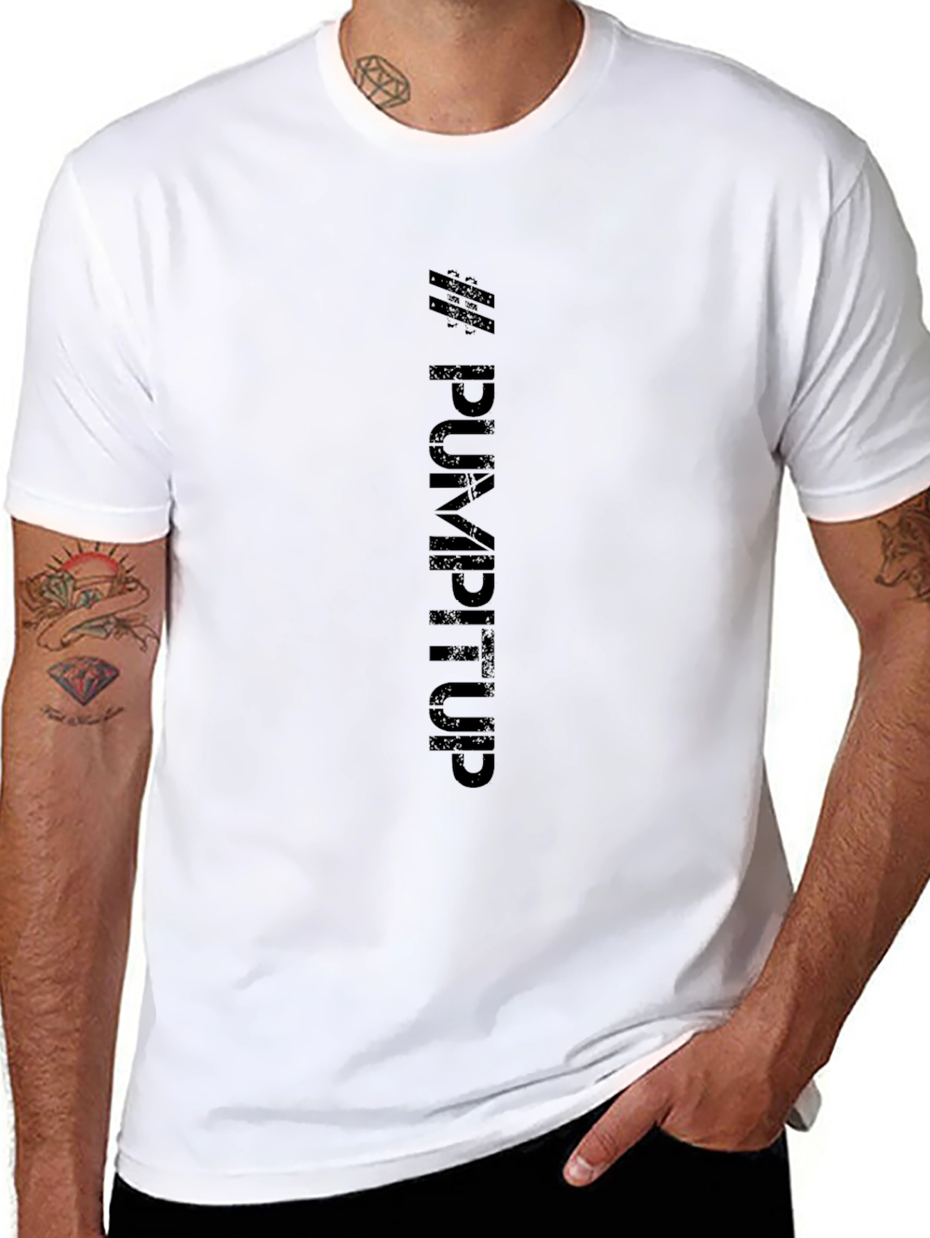 Mens Black Pump It Up Graphic Tee