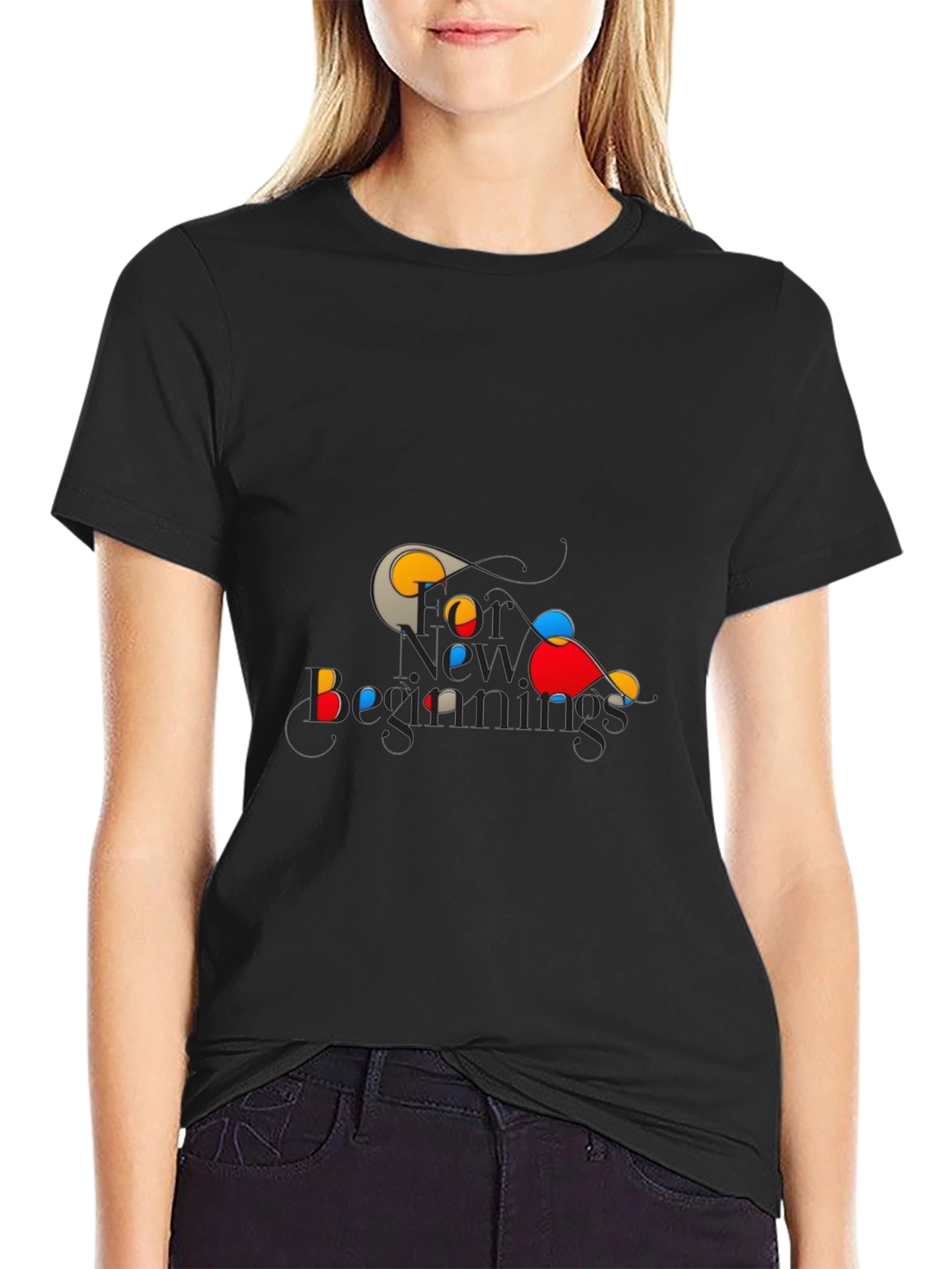 New Beginnings Graphic Tee - Stylish Black T-Shirt