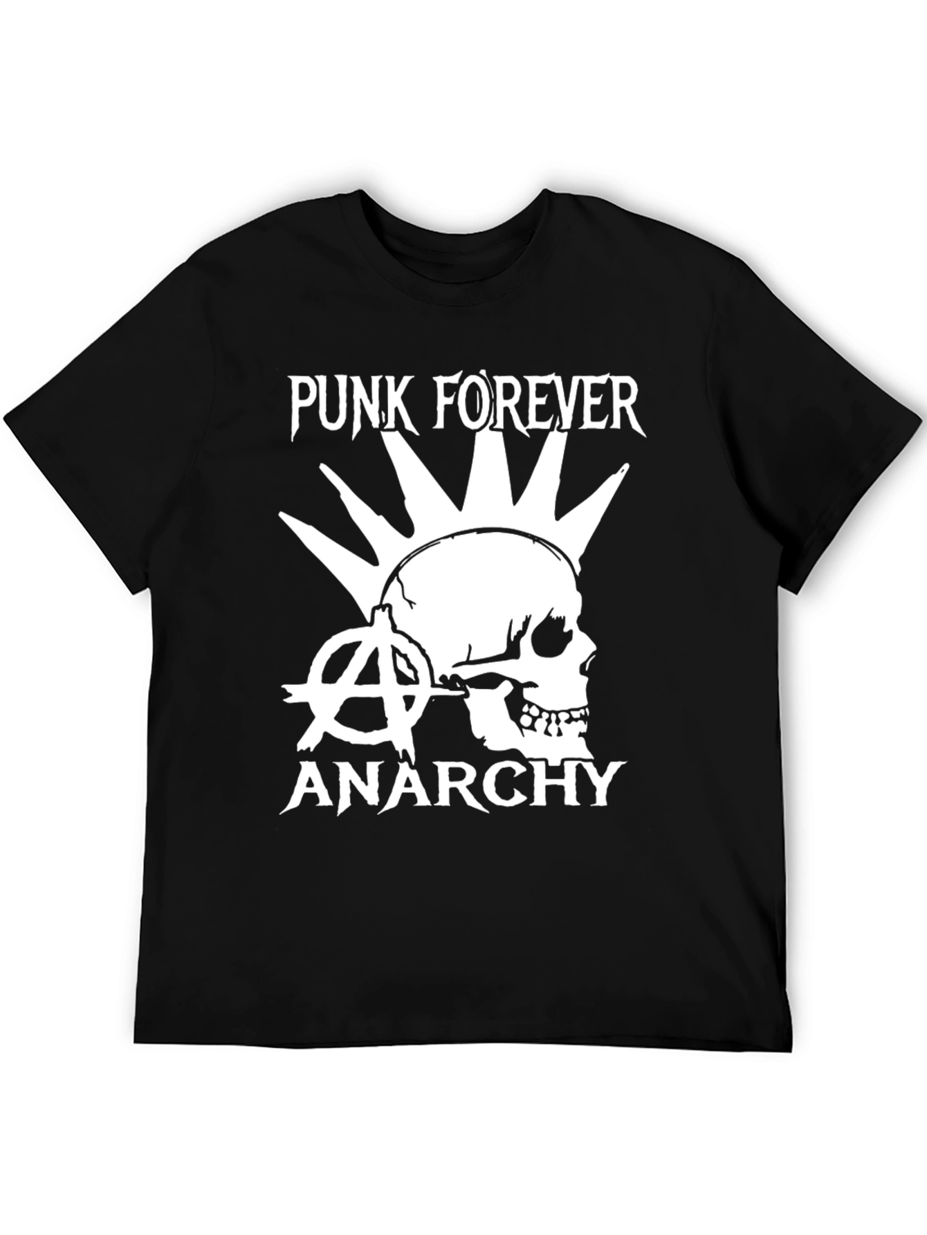 Punk Forever Anarchy Skull Graphic Tee