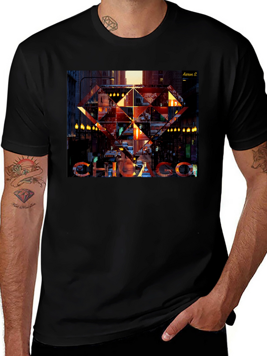 Chicago Graphic Print Black T-Shirt