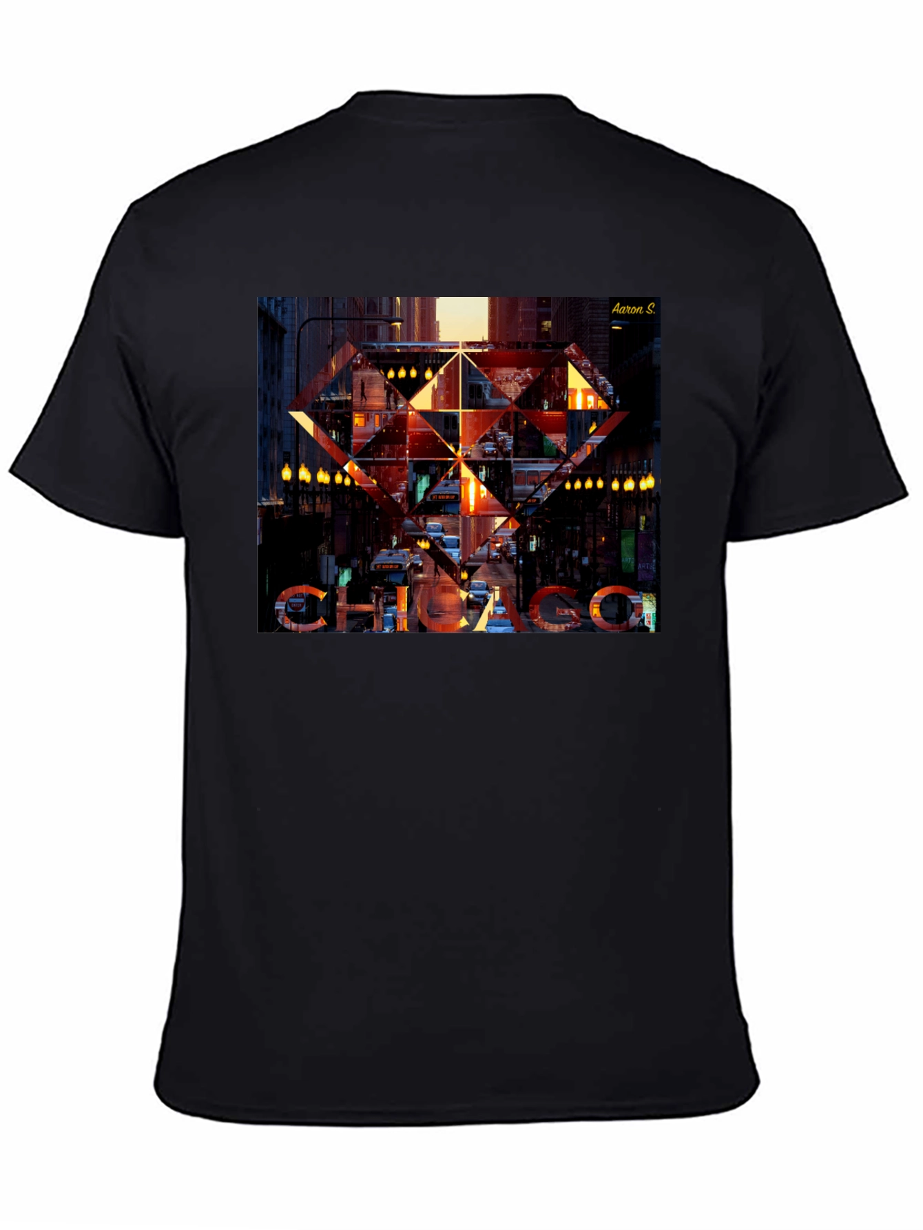 Chicago Graphic Print Black T-Shirt