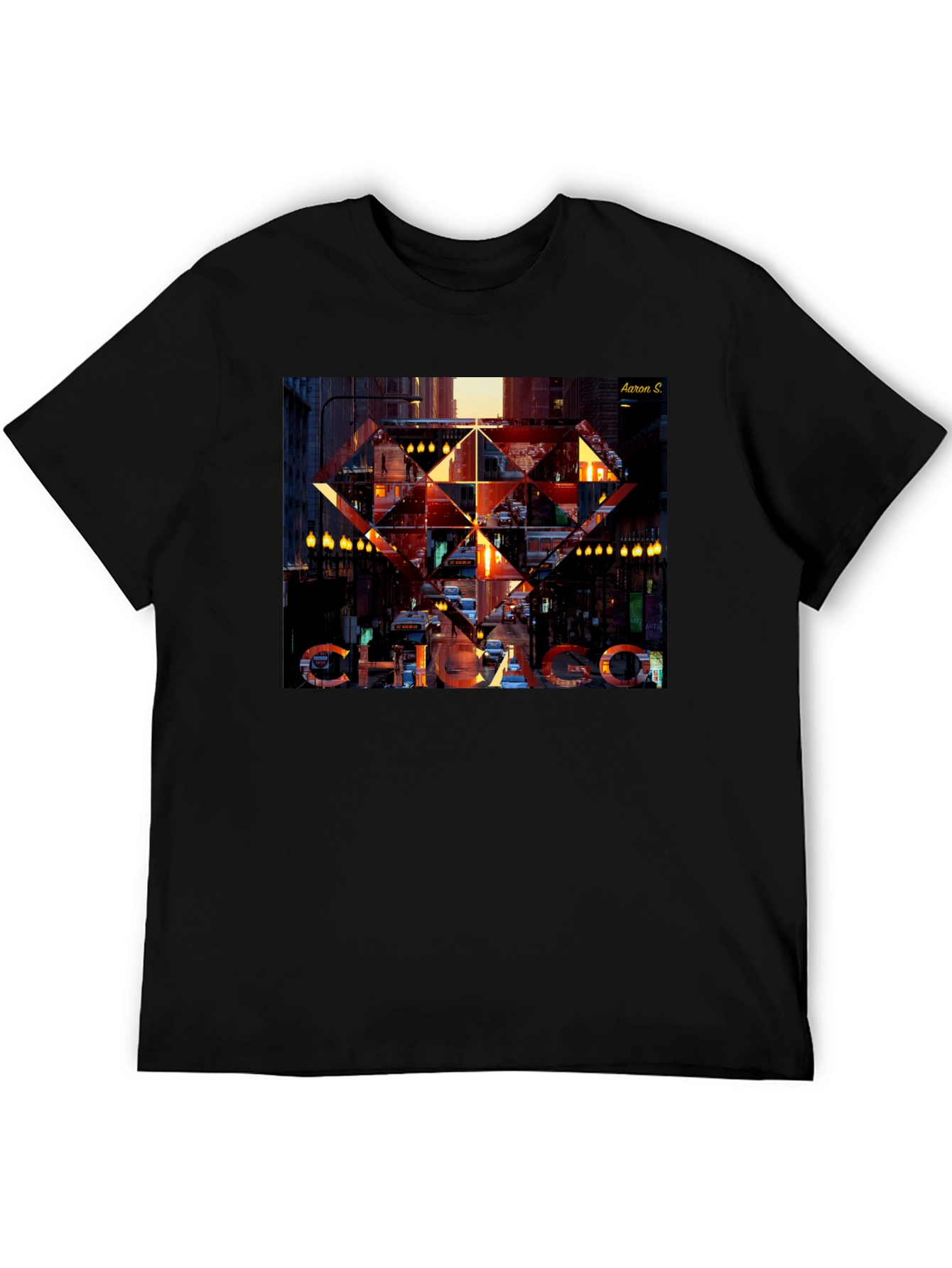 Chicago Graphic Print Black T-Shirt