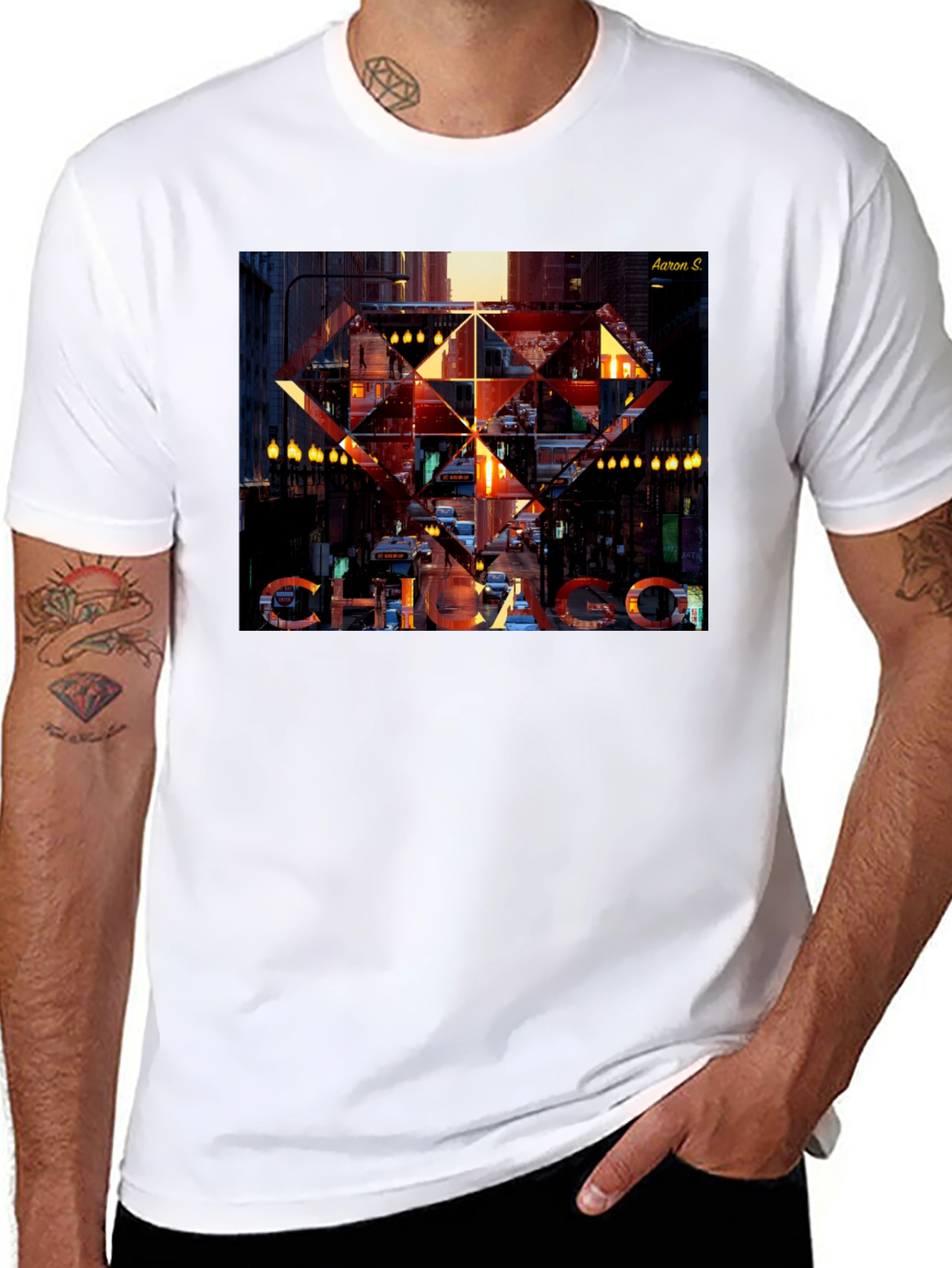 Chicago Graphic Print Black T-Shirt