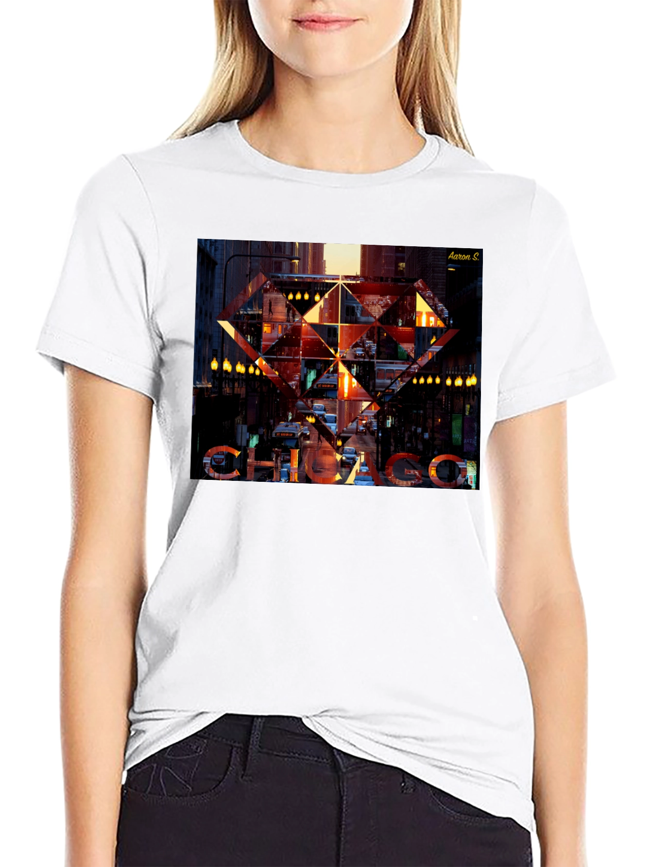 Chicago Graphic Print Black T-Shirt