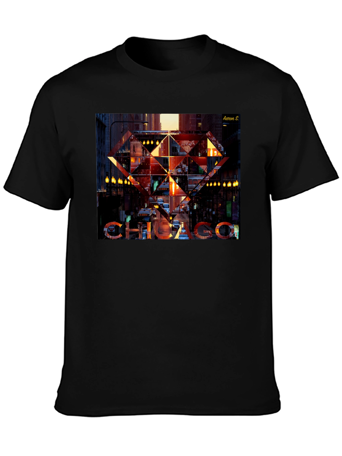 Chicago Graphic Print Black T-Shirt