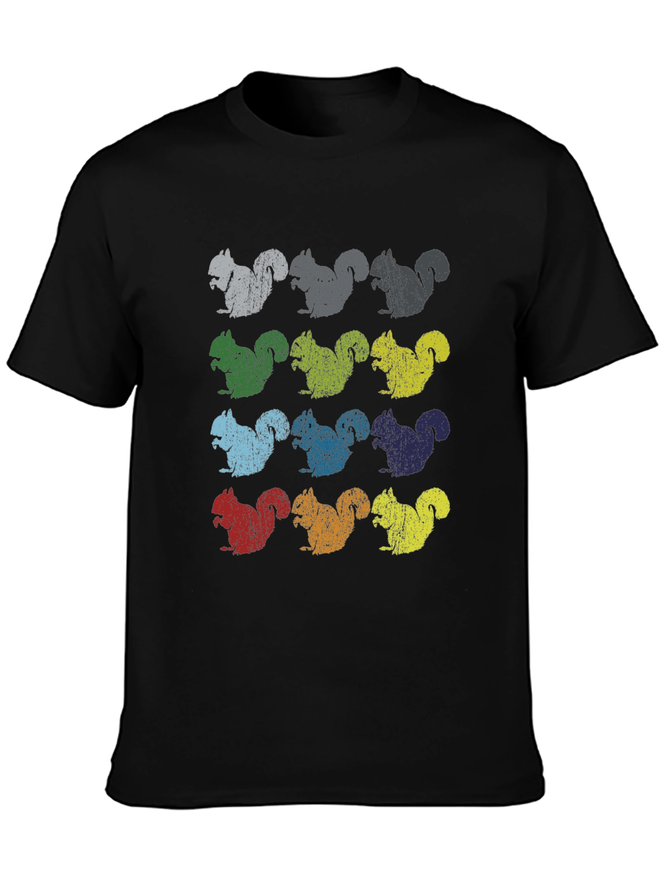 Colorful Squirrel Pattern T-Shirt