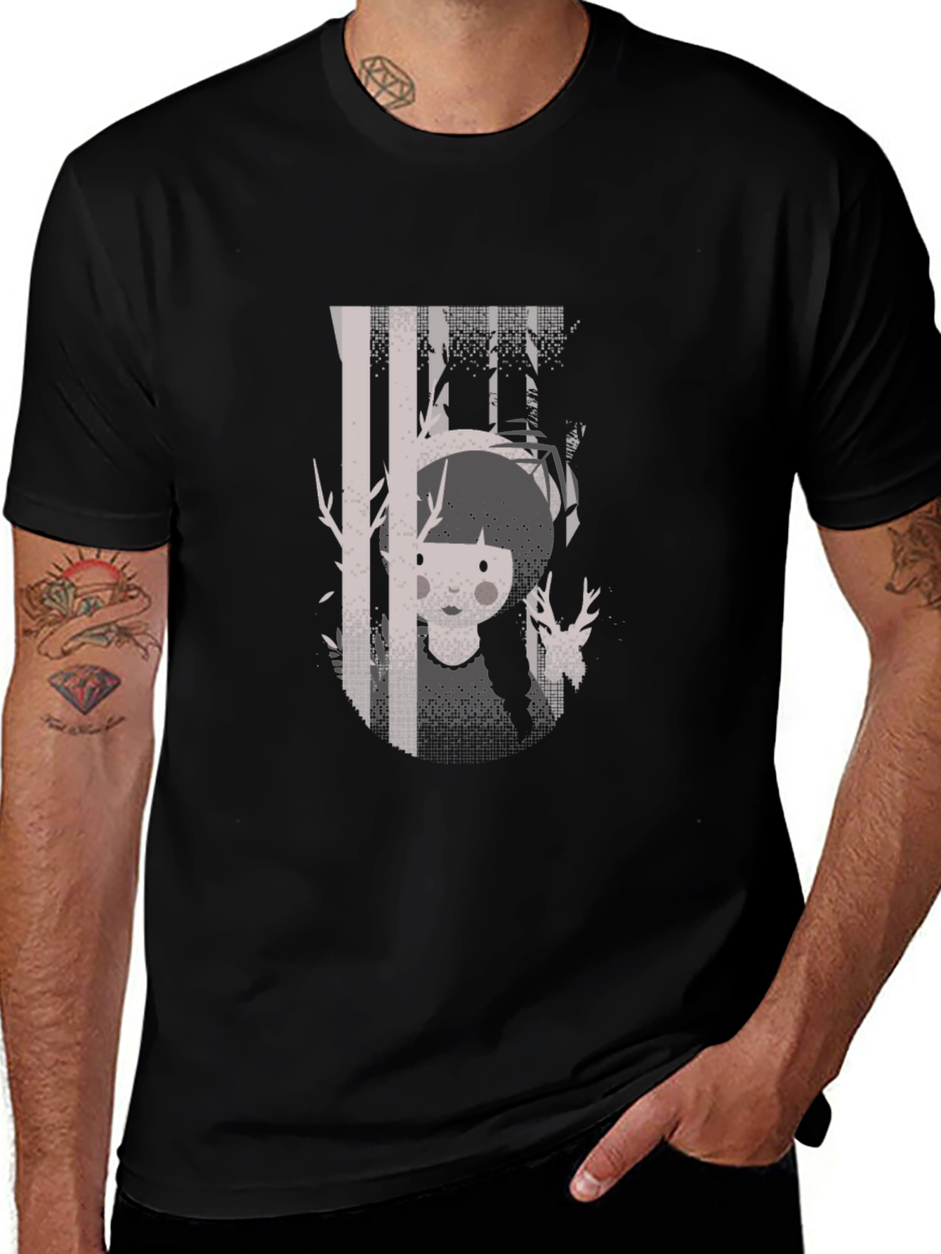 Enigmatic Forest Graphic Tee - Unique Design