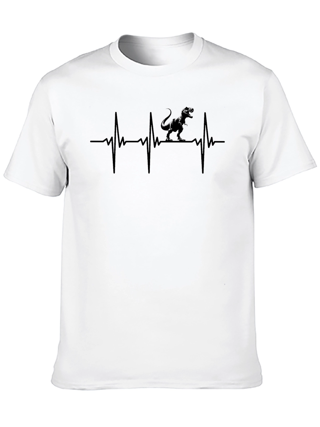 Dino Heartbeat T-Shirt - Black Unique Design