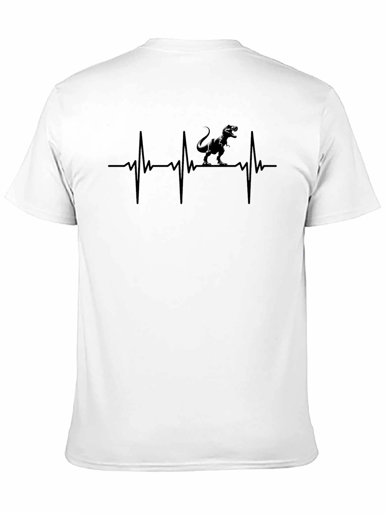 Dino Heartbeat T-Shirt - Black Unique Design