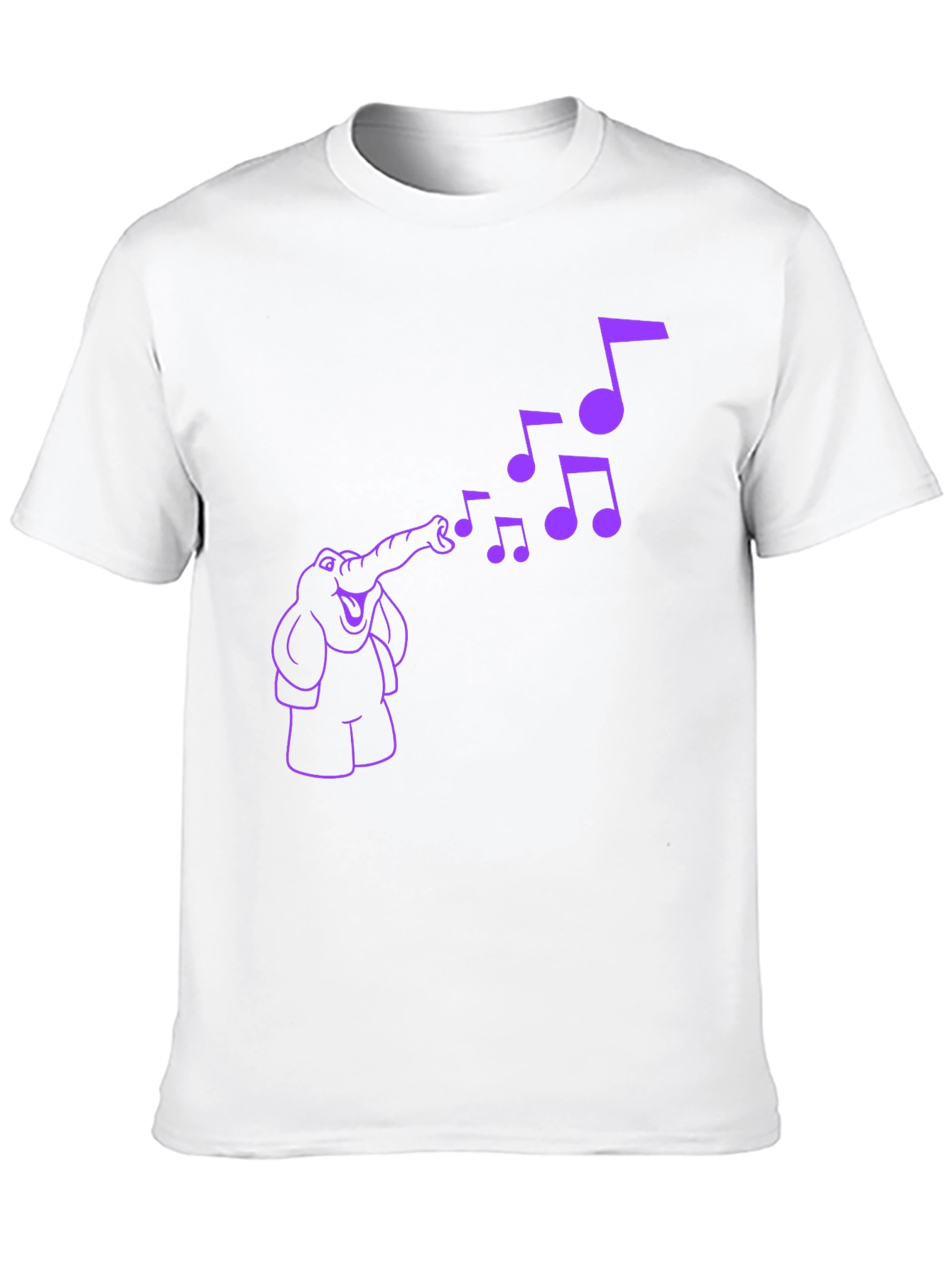Musical Elephant Graphic Tee - Black Cotton T-Shirt