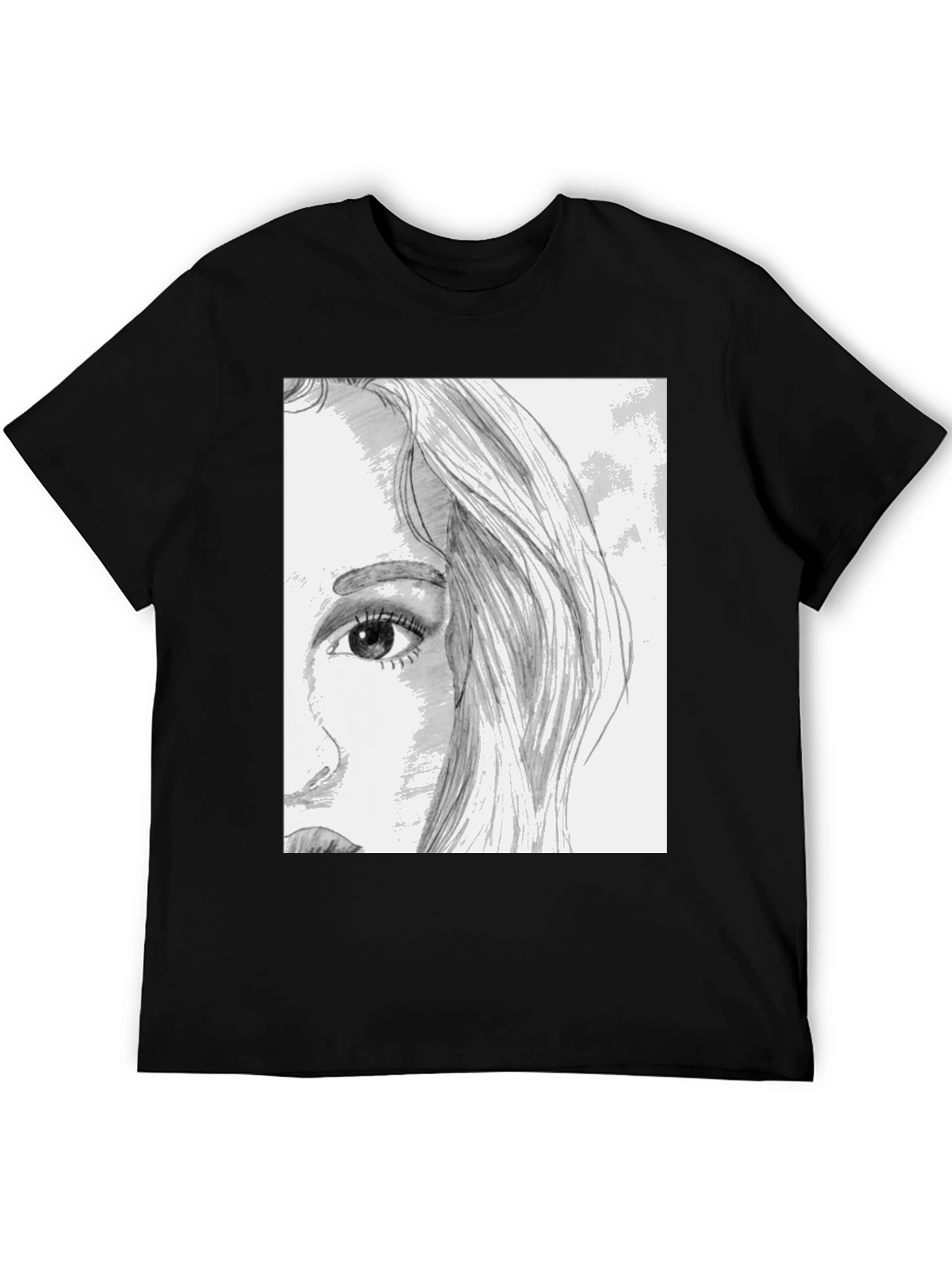 Artistic Portrait Graphic Tee - Unisex Black T-Shirt