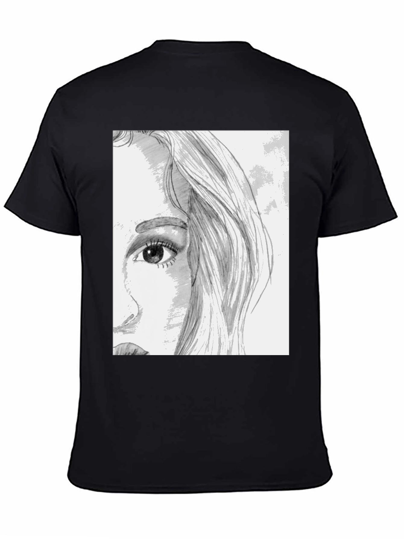 Artistic Portrait Graphic Tee - Unisex Black T-Shirt