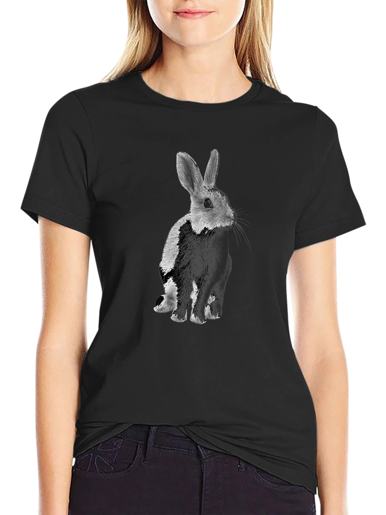 Black Rabbit Graphic T-Shirt - Mens Casual Tee