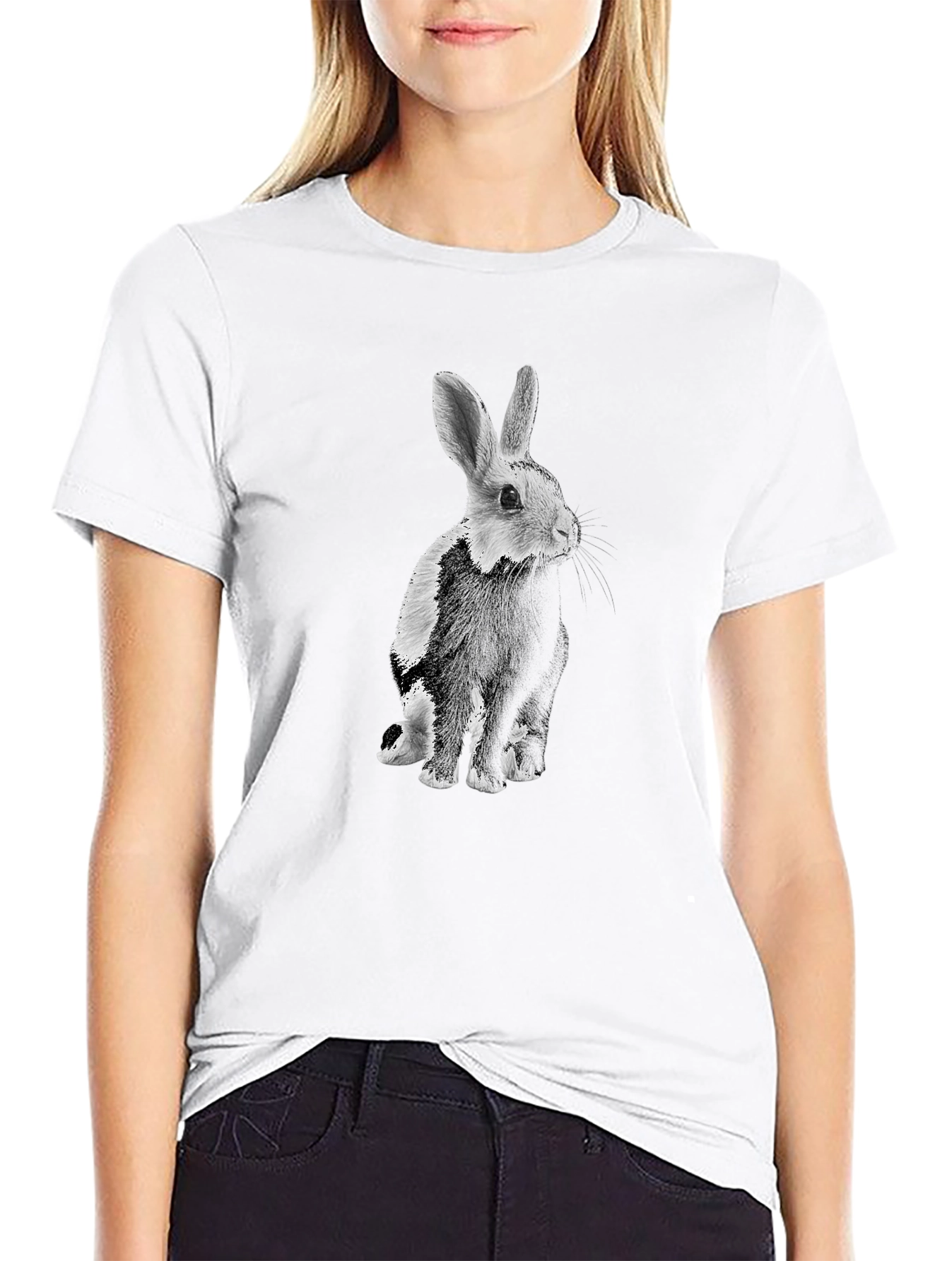 Black Rabbit Graphic T-Shirt - Mens Casual Tee