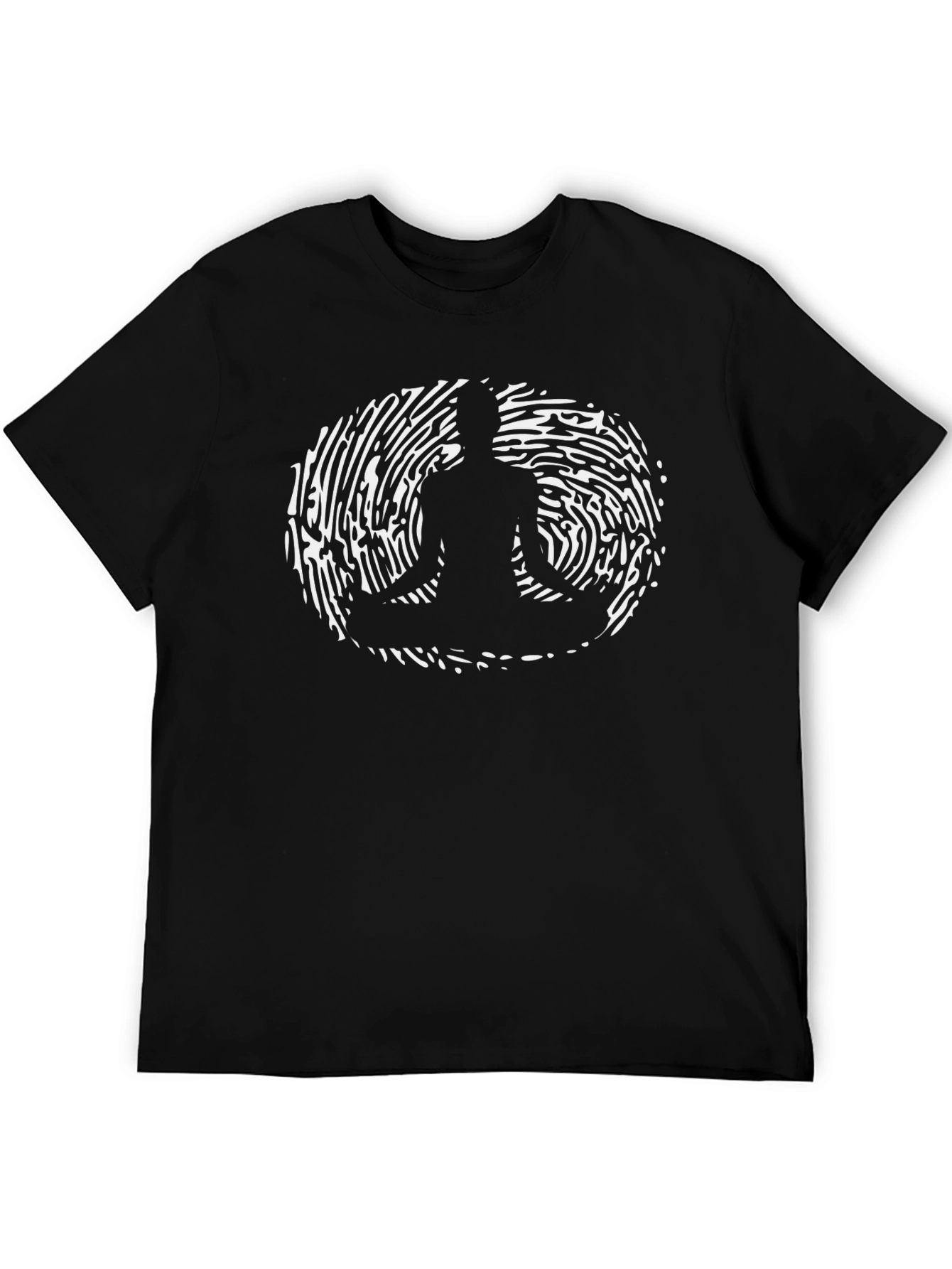 Meditative Fingerprint Graphic Tee - Black