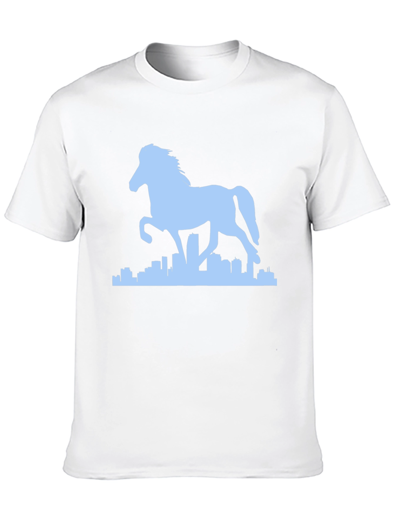 Horse & City Silhouette Graphic Tee - Black