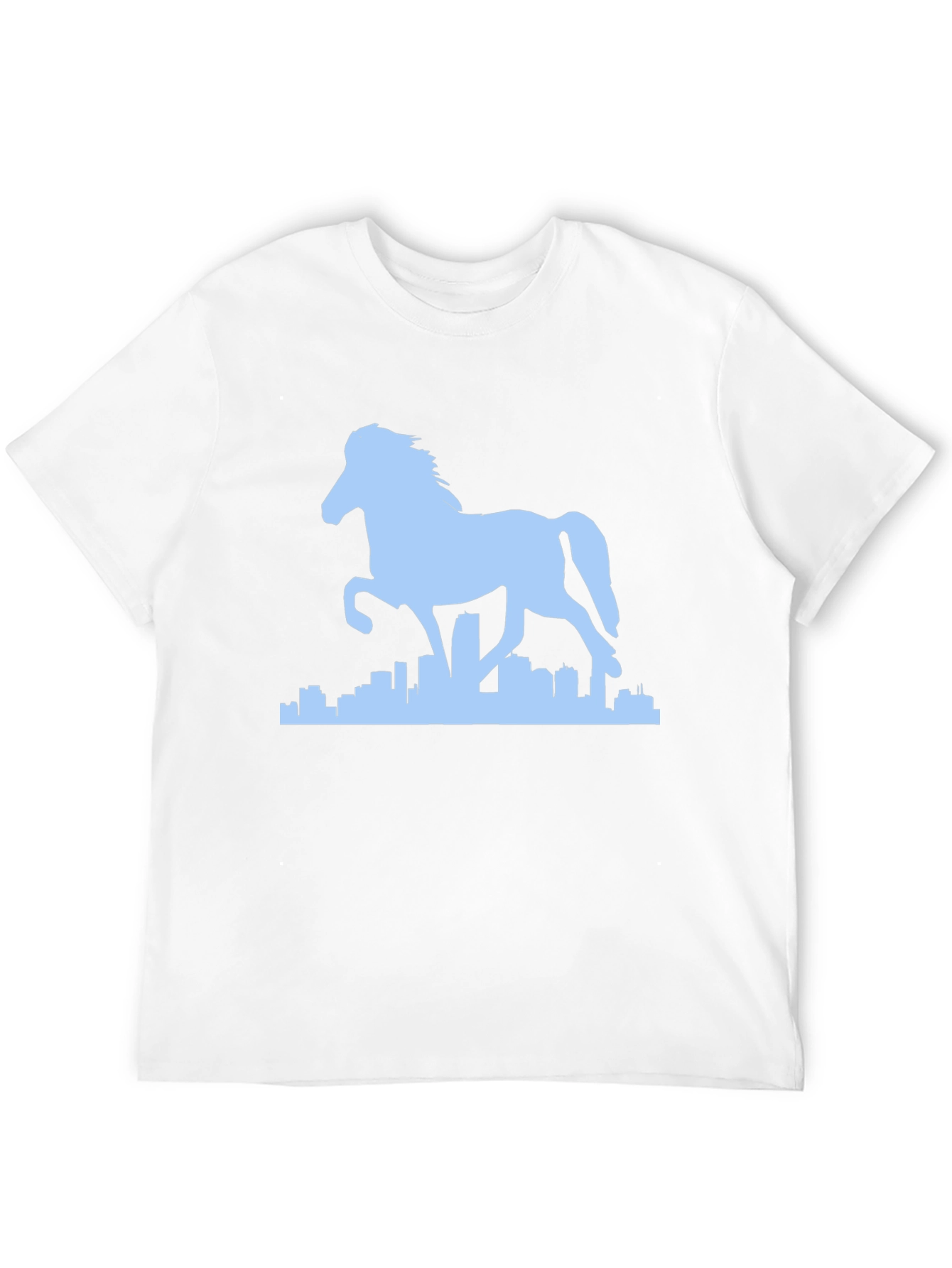 Horse & City Silhouette Graphic Tee - Black