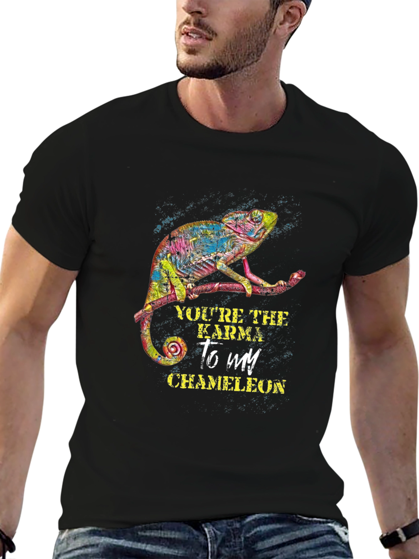 Karma Chameleon Graphic Tee - Mens Black T-Shirt