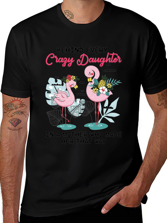 Crazy Daughter Flamingo Graphic Tee