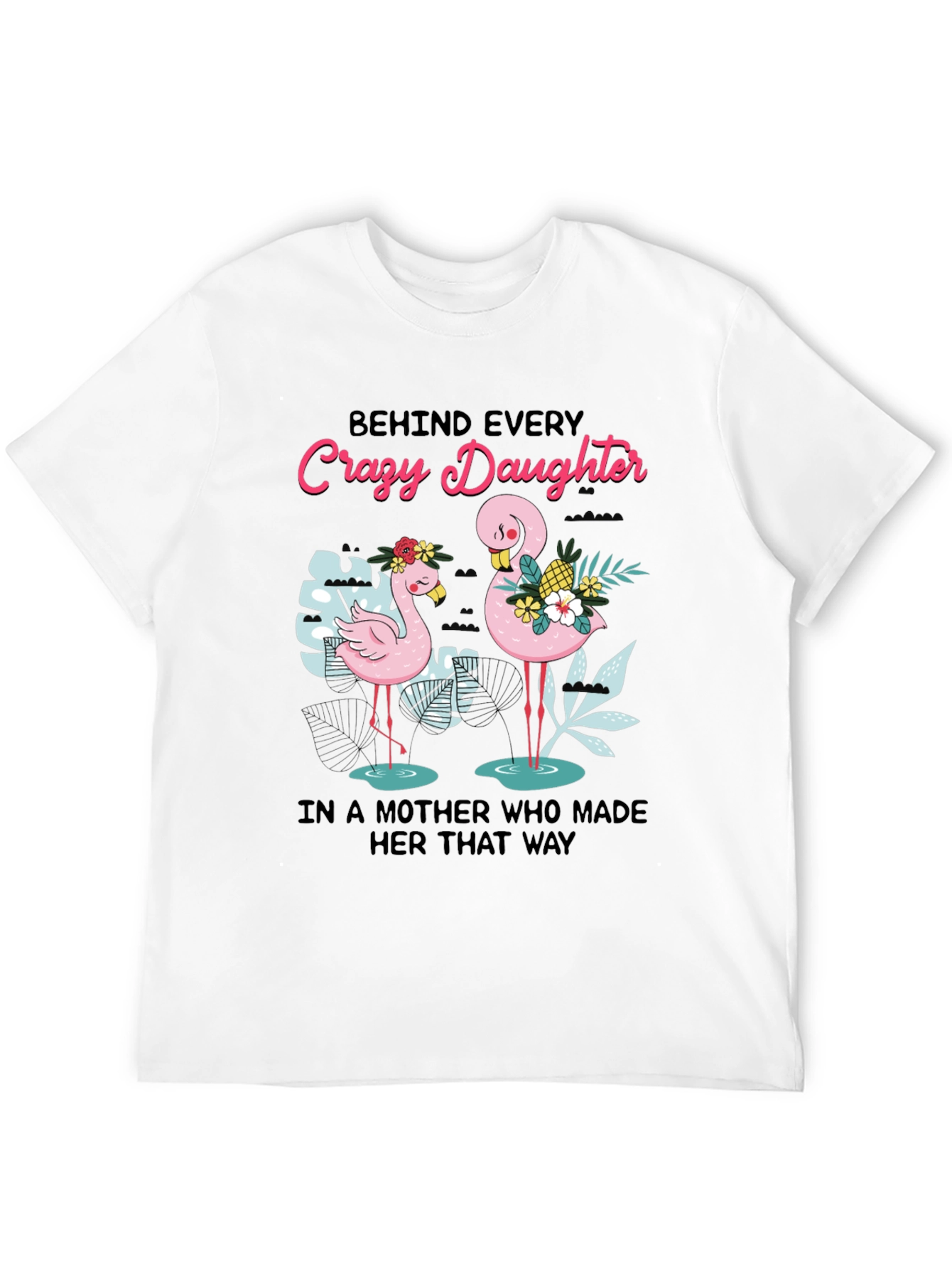 Crazy Daughter Flamingo Graphic Tee