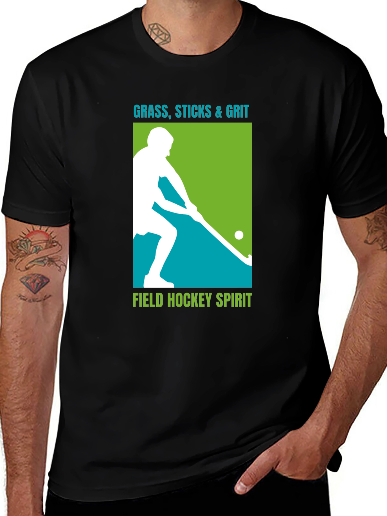 Field Hockey Graphic Tee - Grass Sticks & Grit