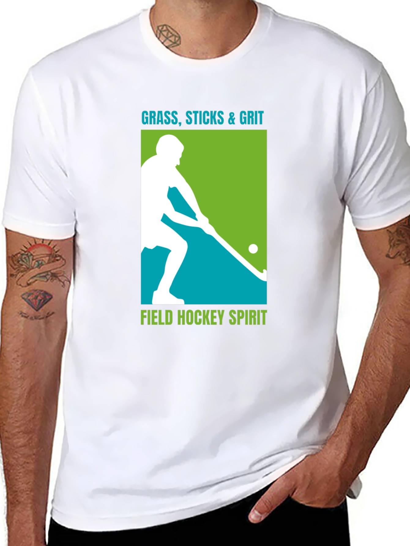 Field Hockey Graphic Tee - Grass Sticks & Grit