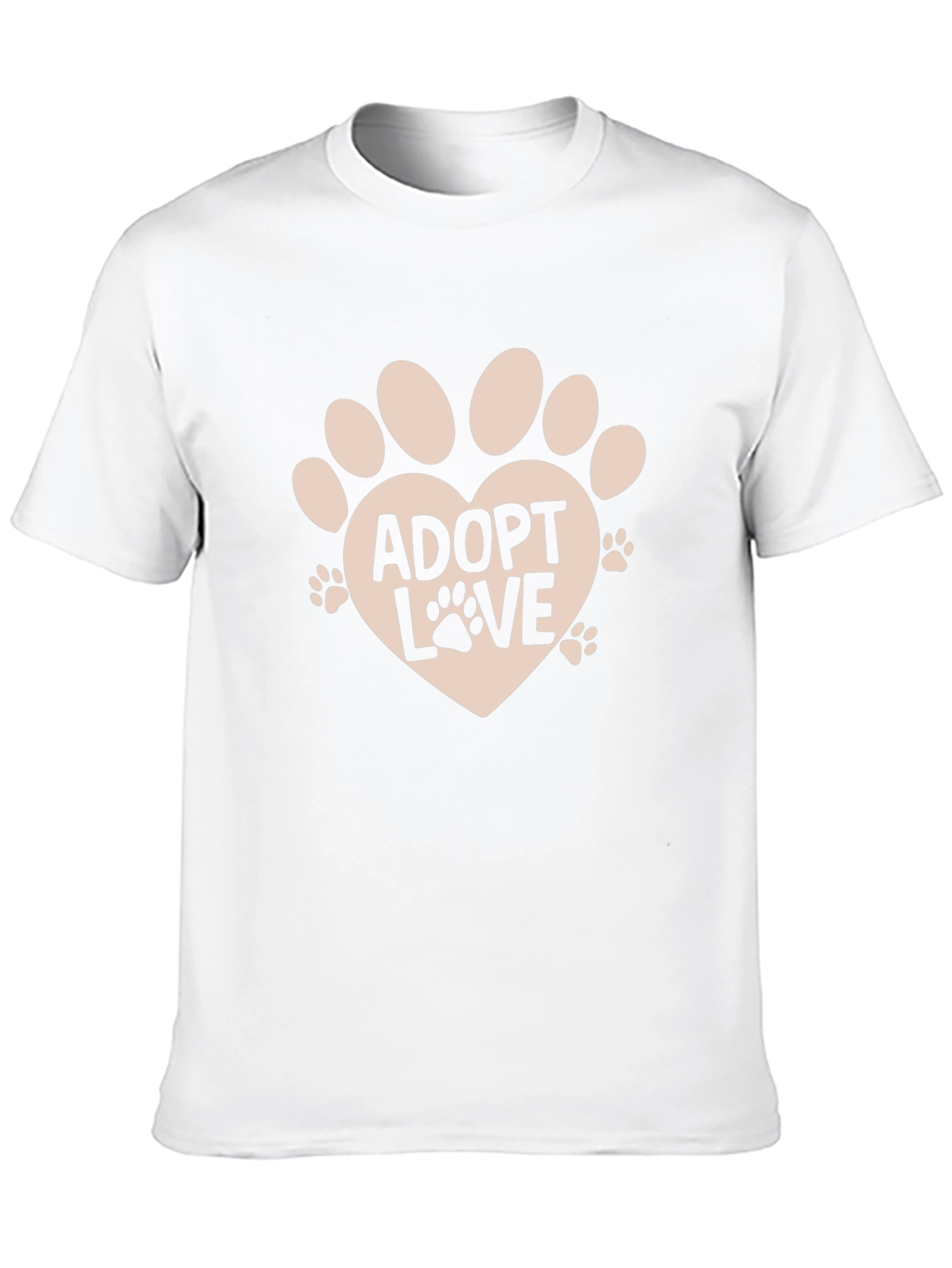 Adopt Love Paw Print Heart Tee