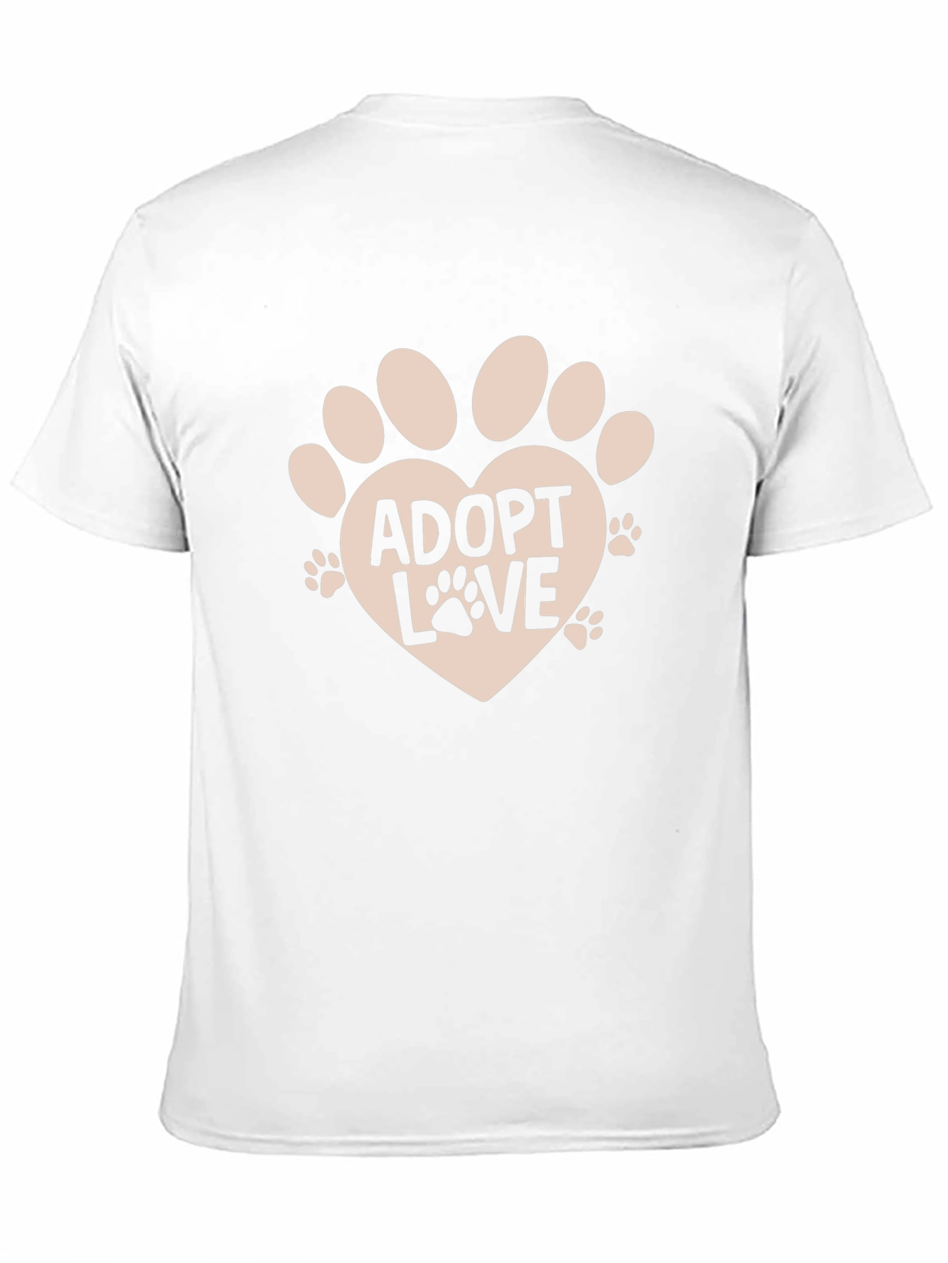 Adopt Love Paw Print Heart Tee